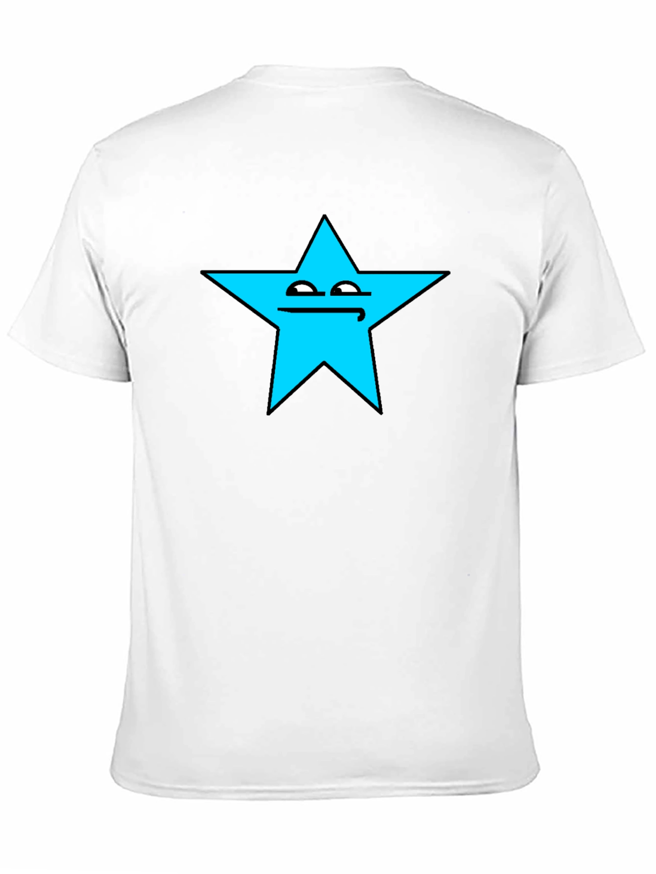 Funny Star Face Graphic T-Shirt - Black Cotton Tee