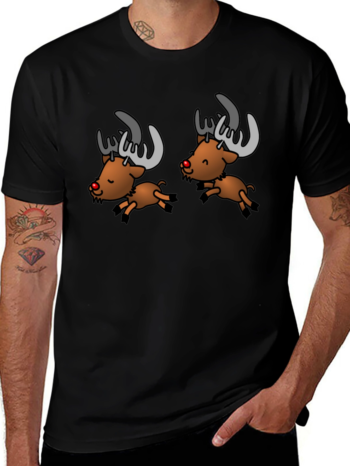 Cartoon Reindeer Graphic Tee