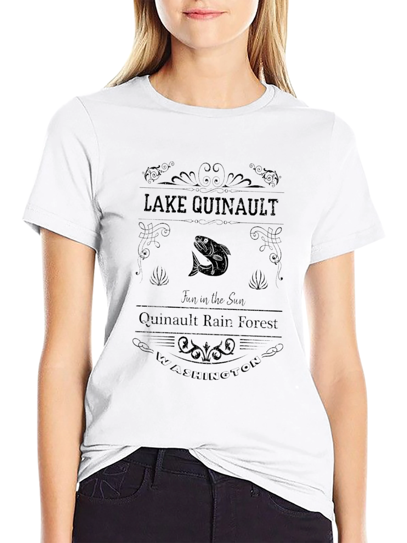 Lake Quinault Black Graphic T-Shirt