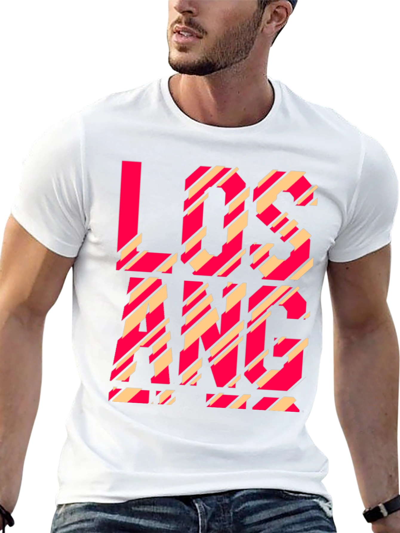 Los Angeles Striped Graphic Tee