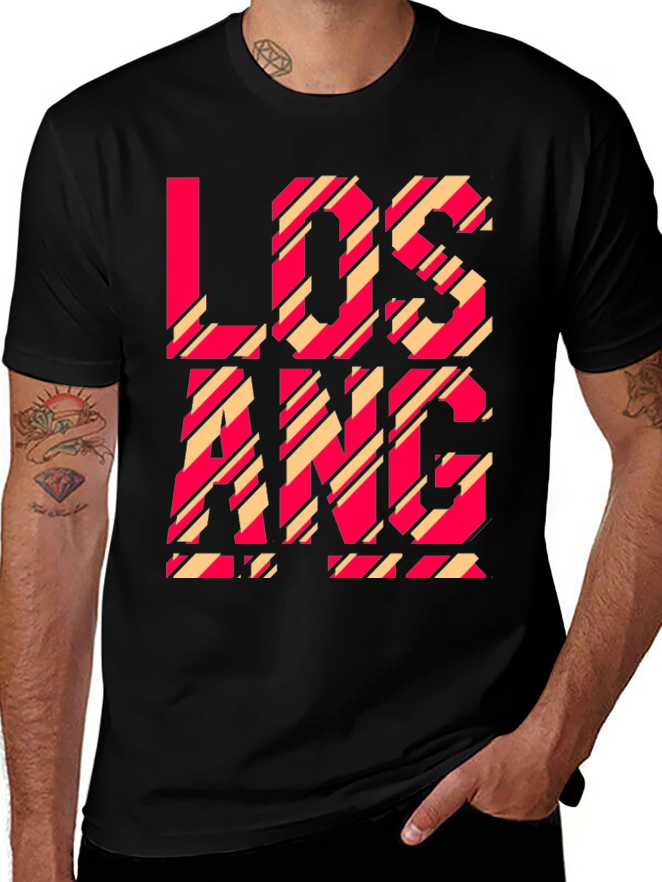 Los Angeles Striped Graphic Tee