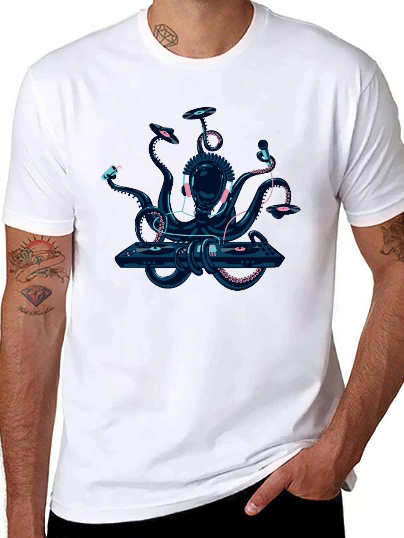 DJ Octopus Graphic Tee - Black