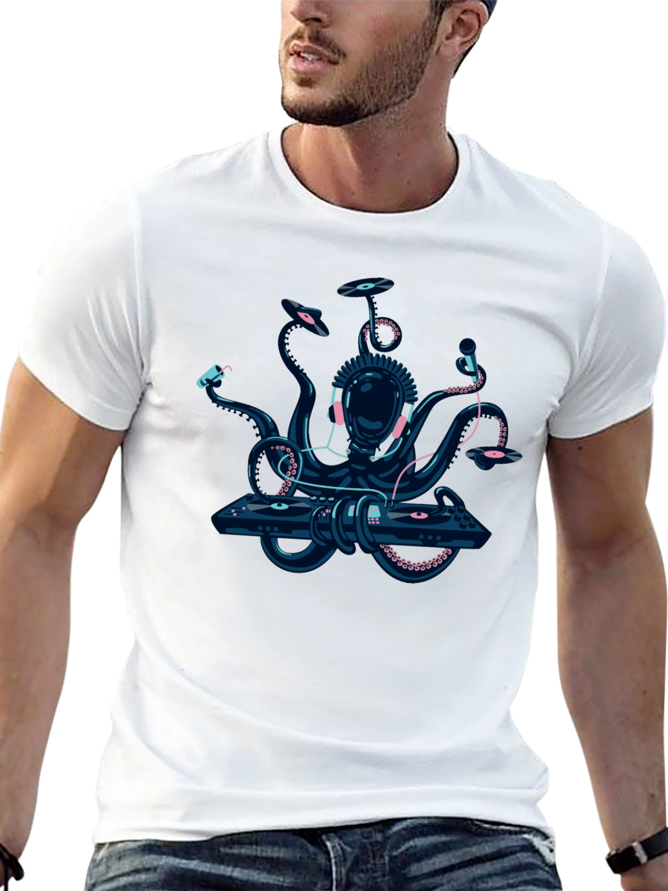 DJ Octopus Graphic Tee - Black