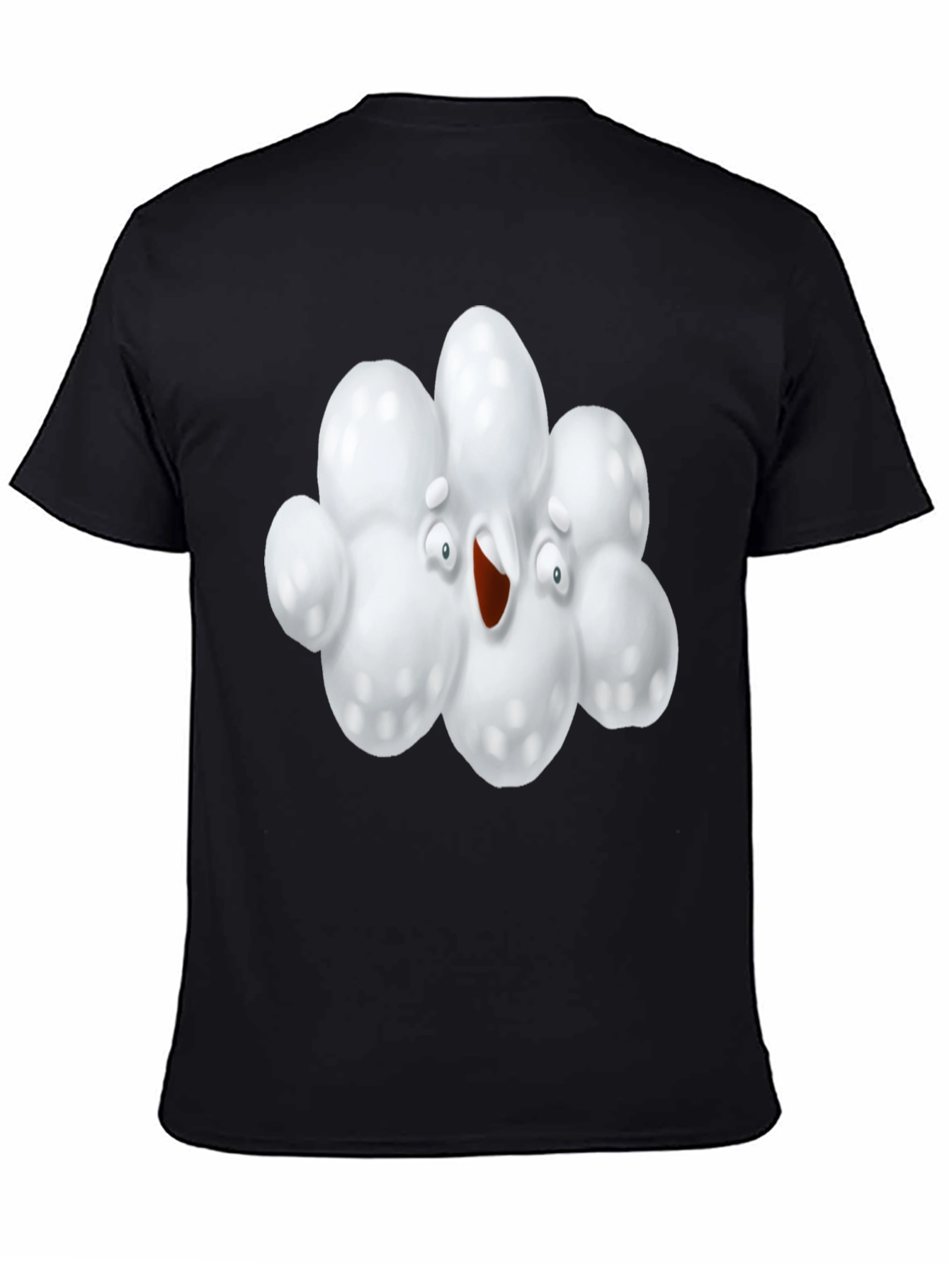 Funny Popcorn Cartoon Graphic Black T-Shirt