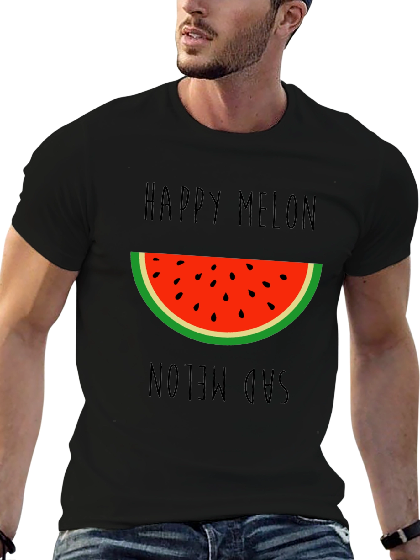 Happy Sad Melon Graphic T-Shirt - Unisex