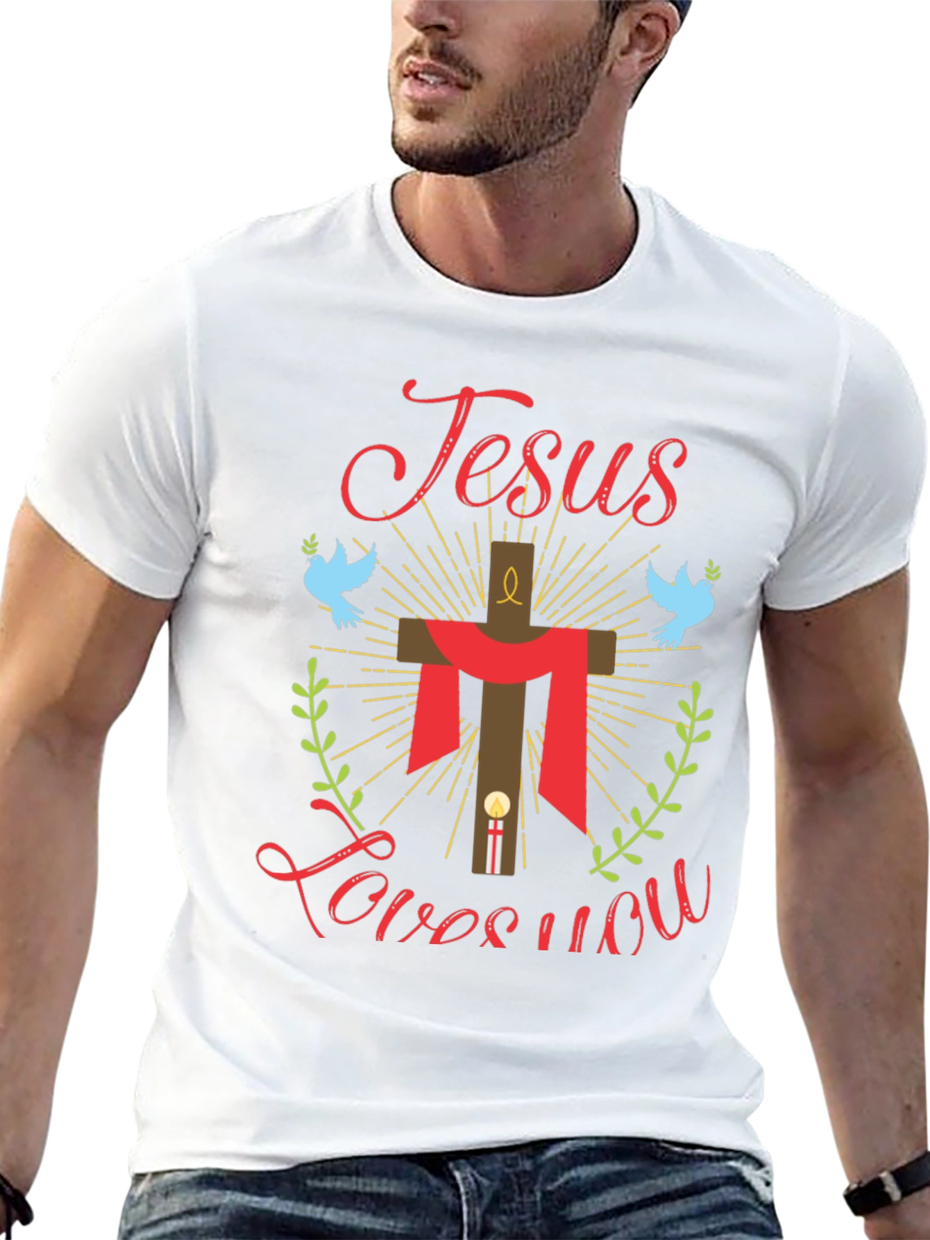 Jesus Loves You Graphic Tee - Religious T-Shirt