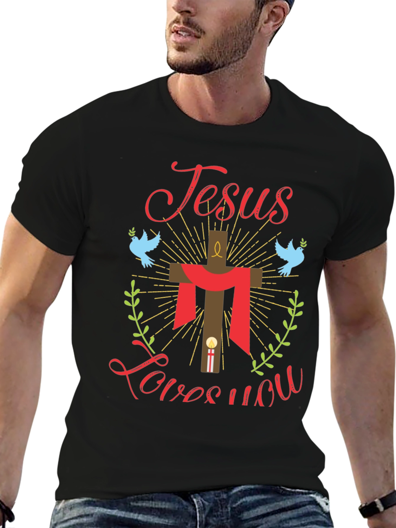 Jesus Loves You Graphic Tee - Religious T-Shirt
