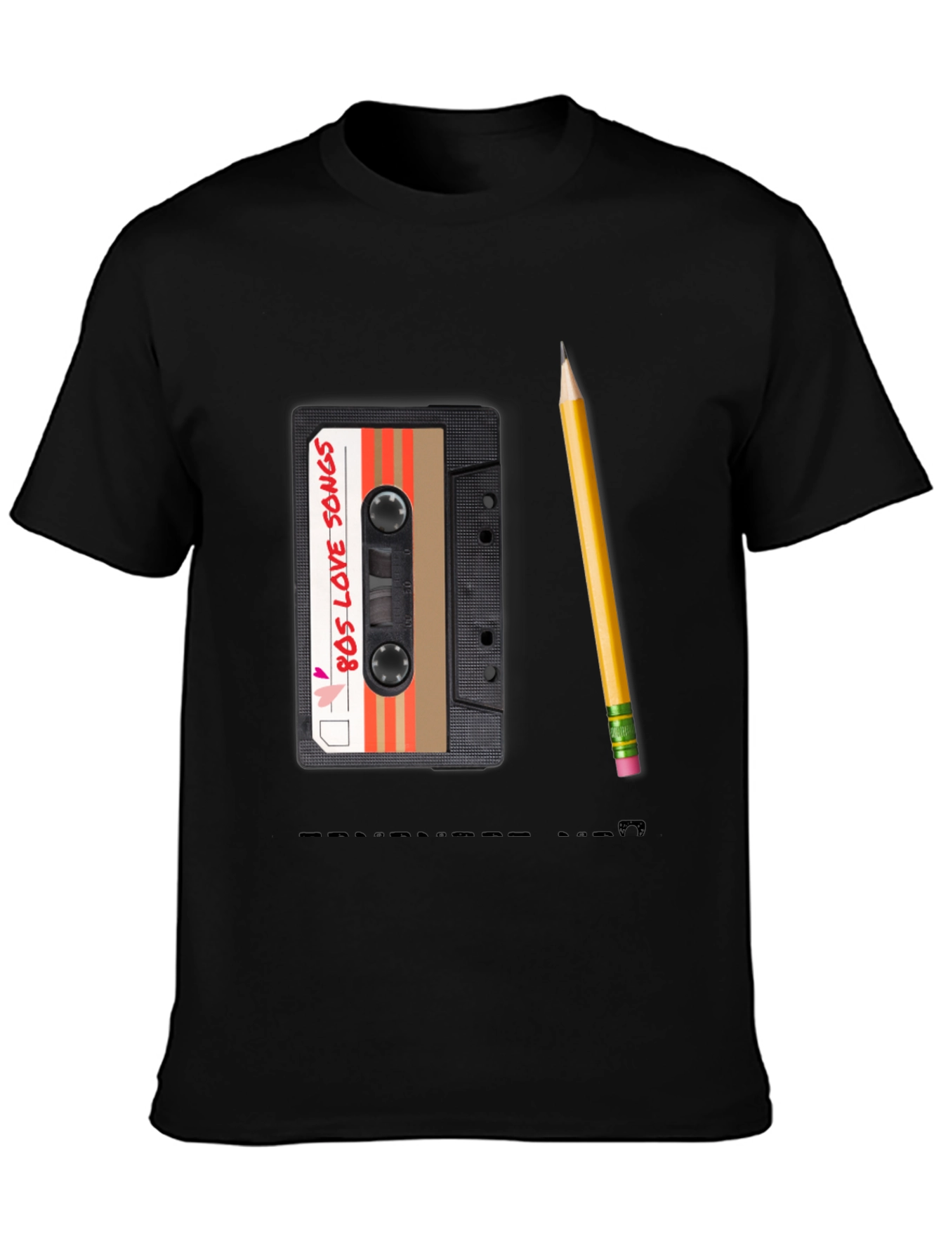 80s Mixtape Pencil Tee - Retro Music Lover