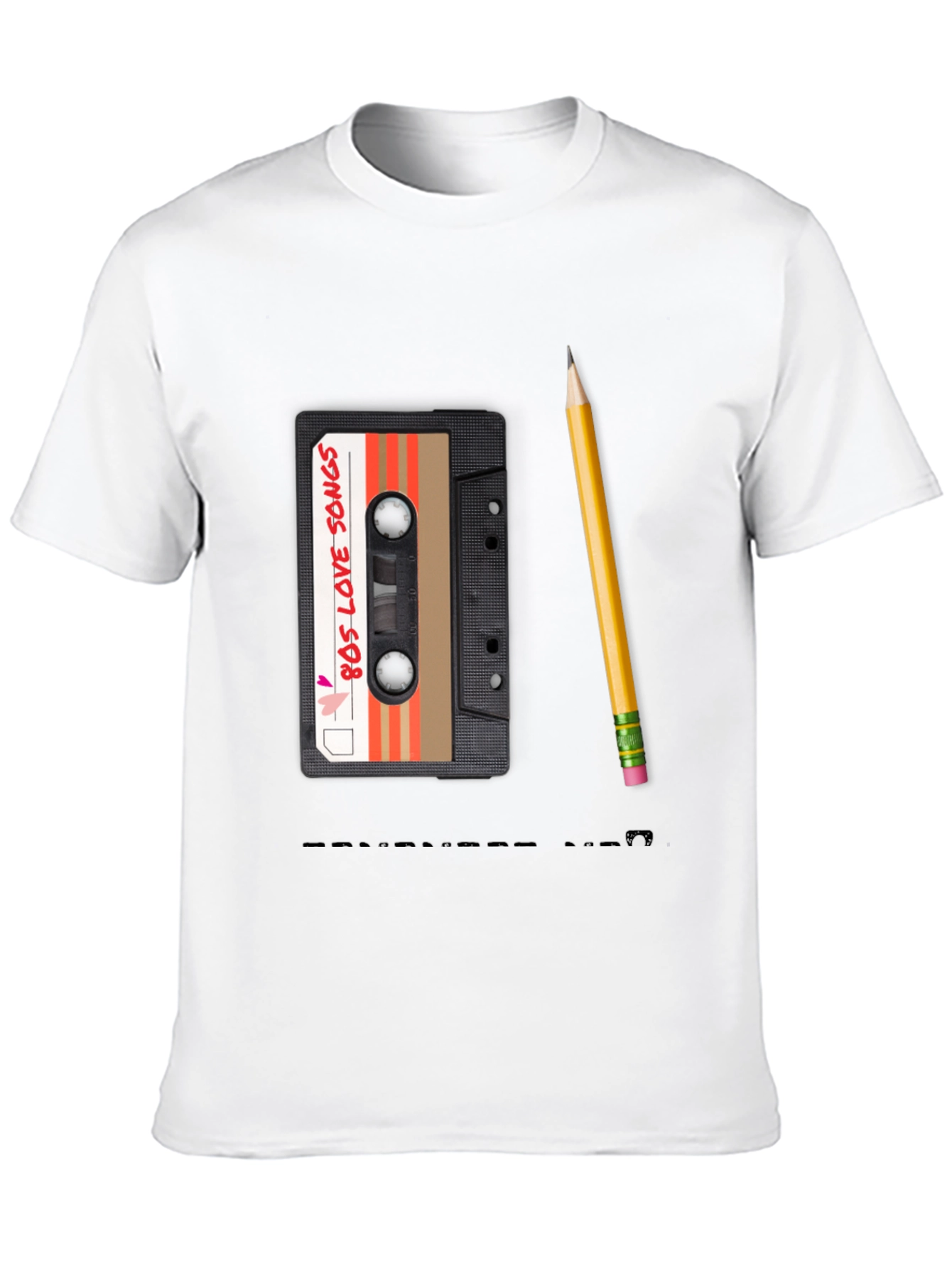 80s Mixtape Pencil Tee - Retro Music Lover