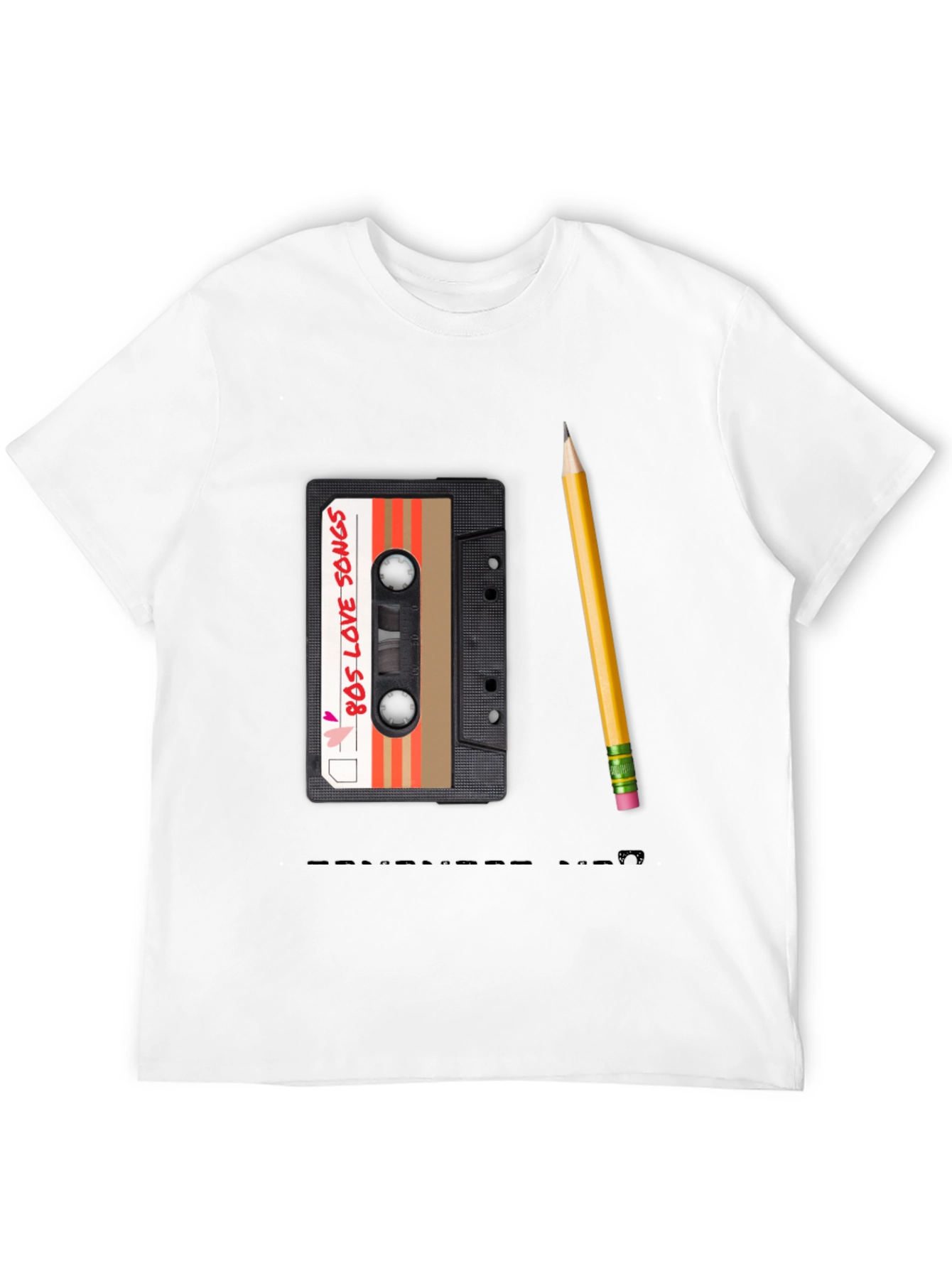 80s Mixtape Pencil Tee - Retro Music Lover