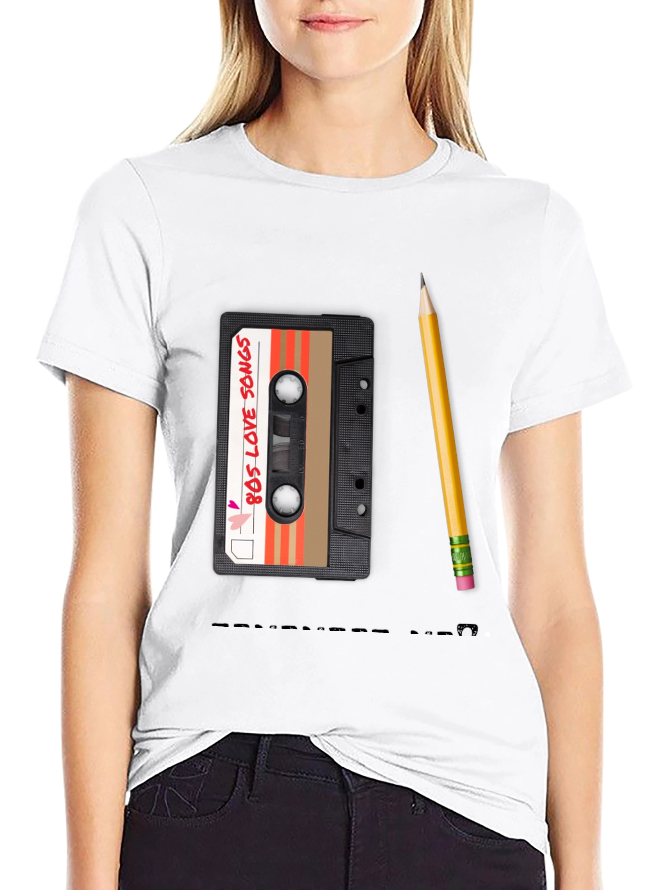 80s Mixtape Pencil Tee - Retro Music Lover