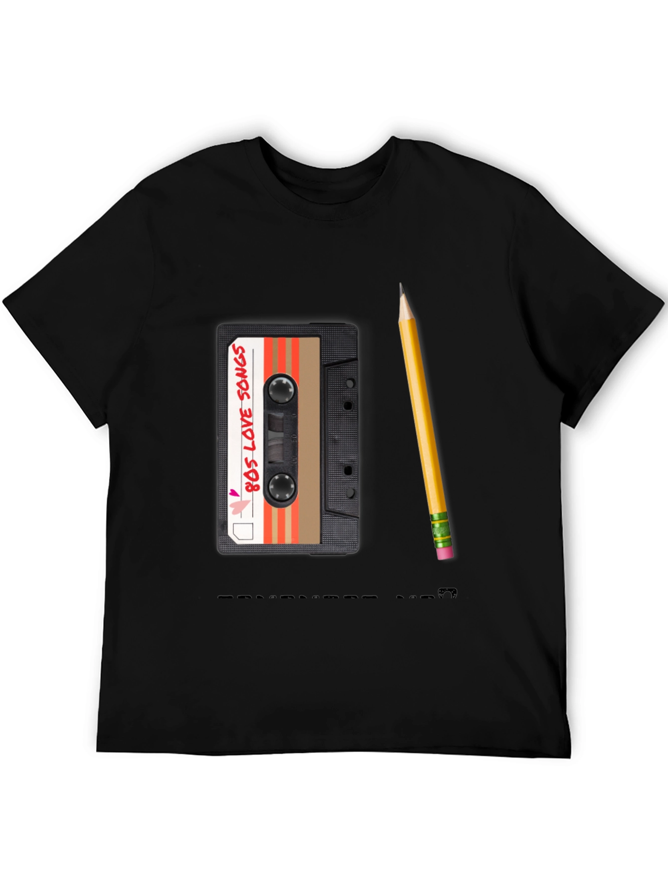 80s Mixtape Pencil Tee - Retro Music Lover