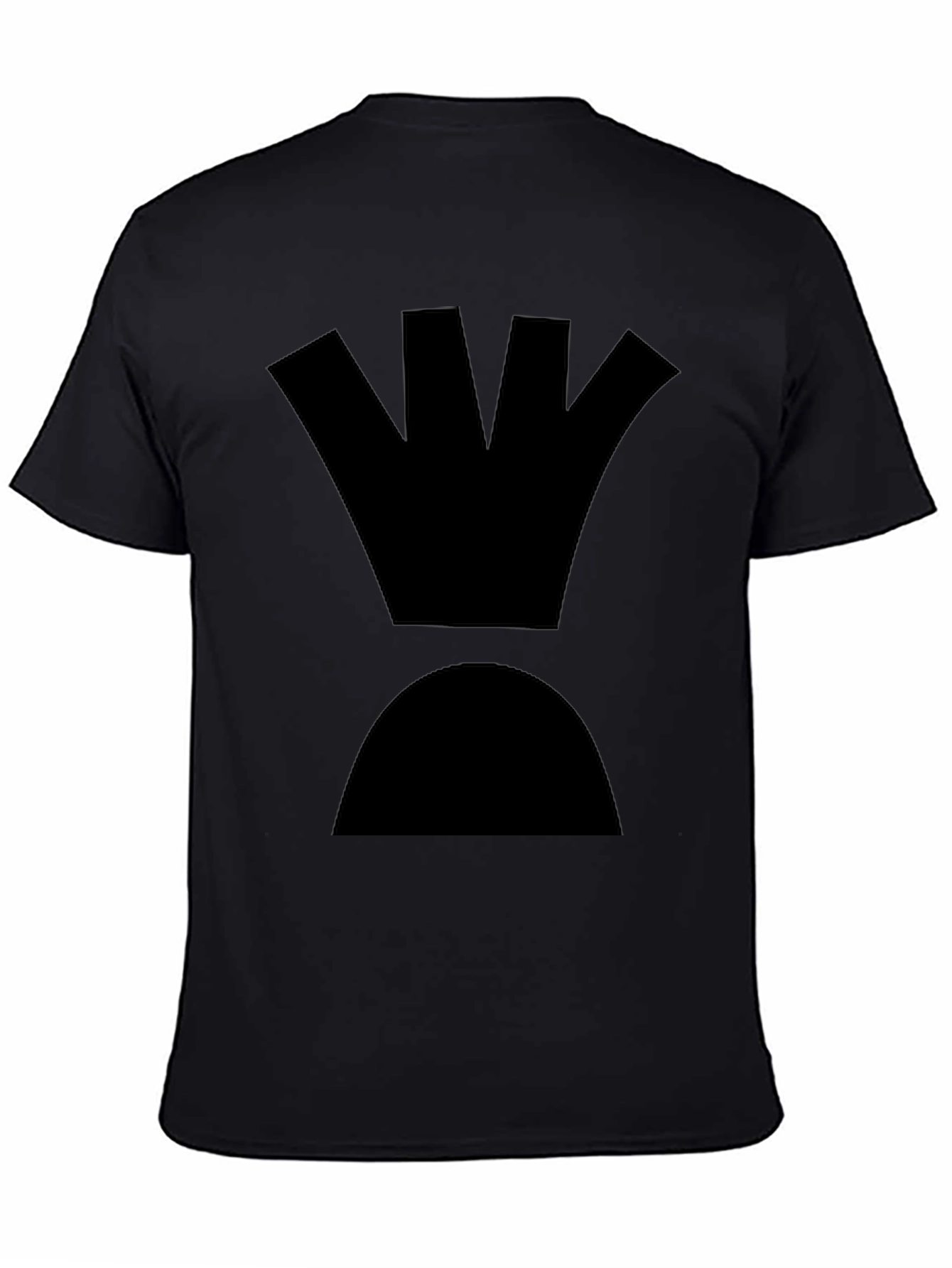 Black Graphic Tee: Crown & Mountain Design