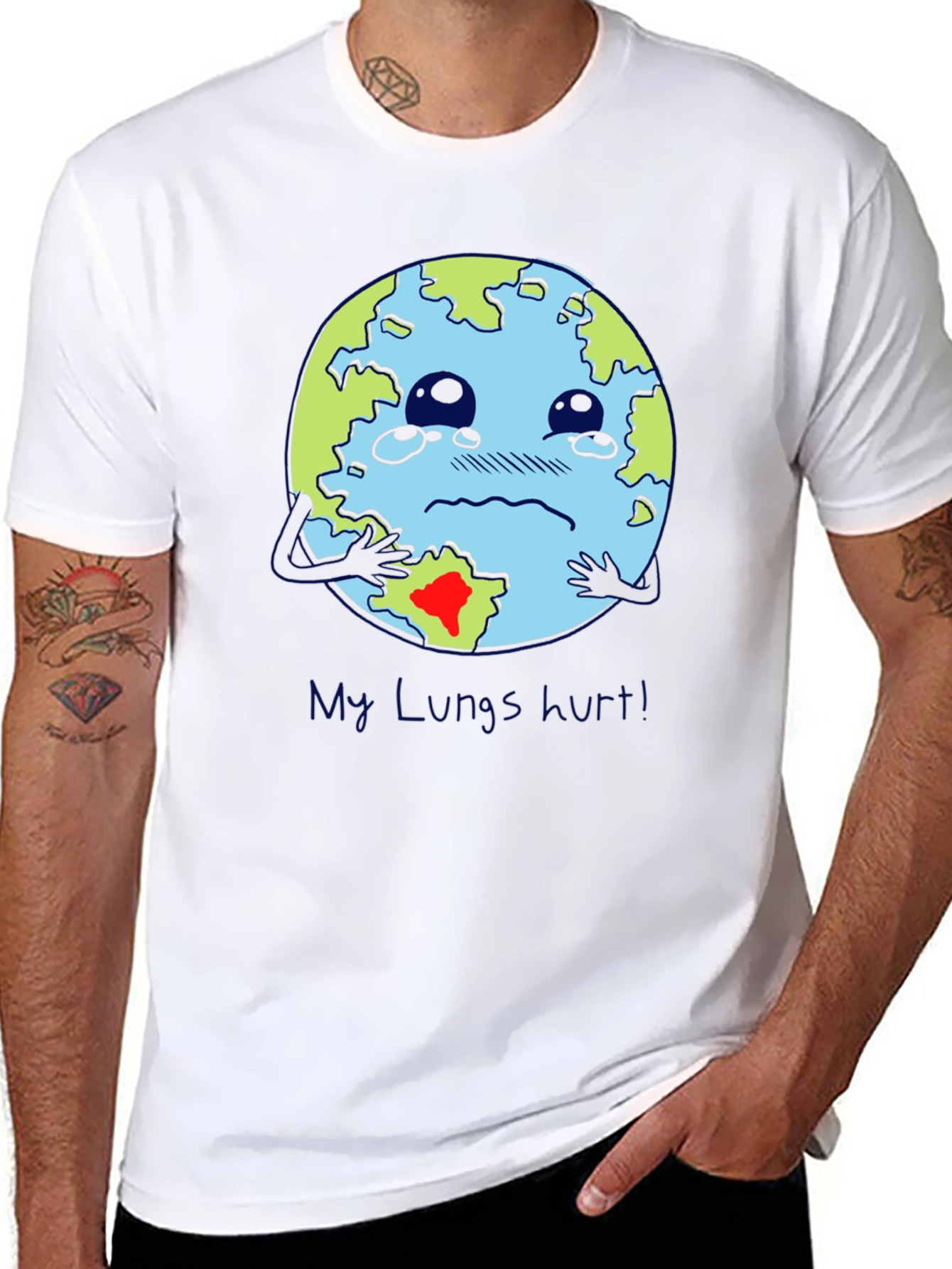 Earth Lungs Hurt T-Shirt - Environmental Awareness