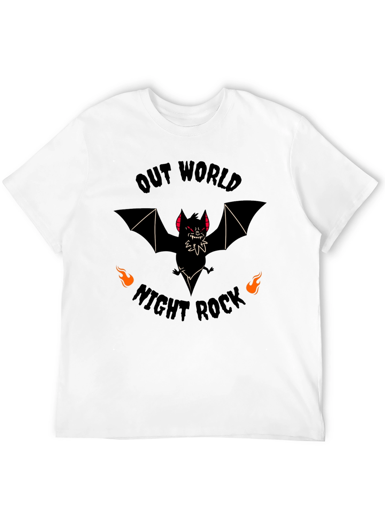 Out World Night Rock Bat Graphic Tee
