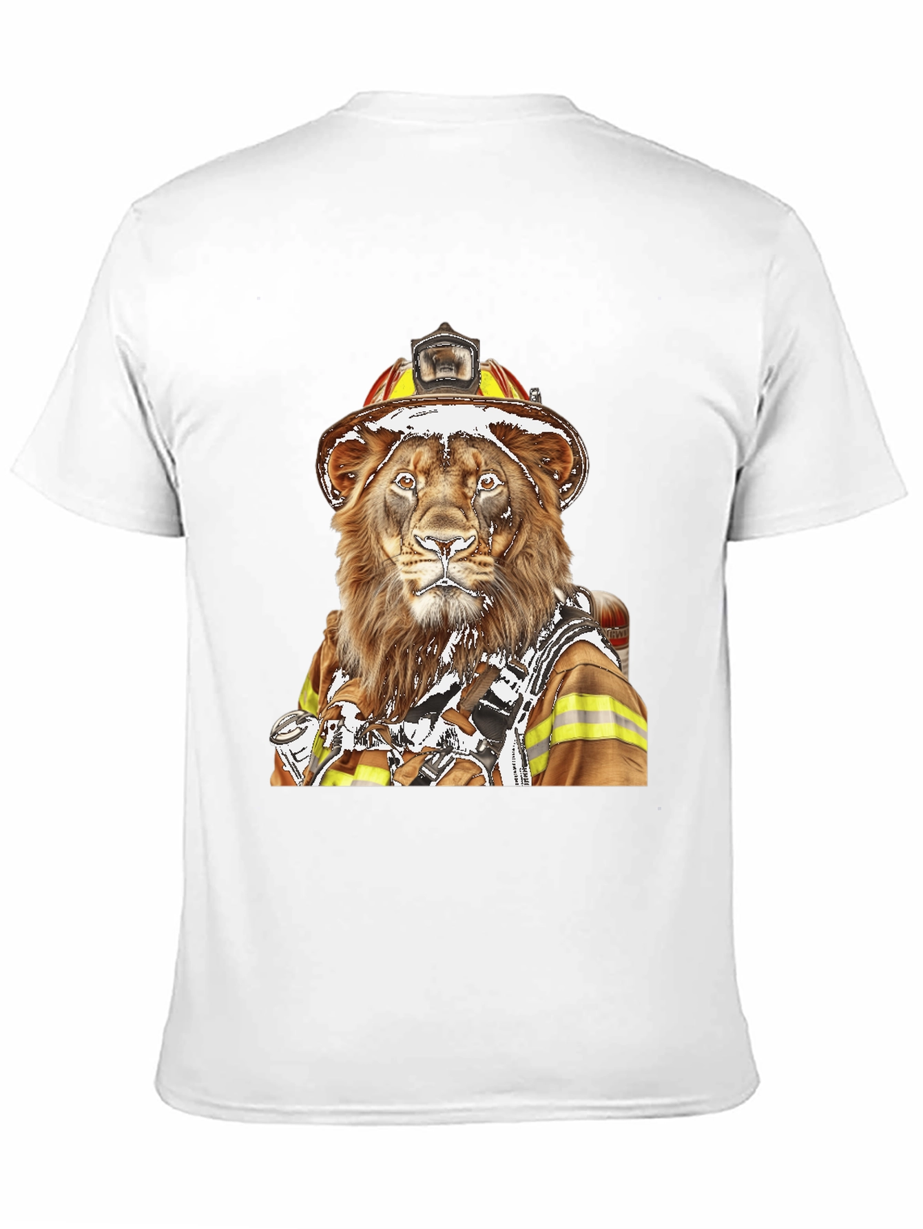 Lion Firefighter Graphic Tee - Unique Design!