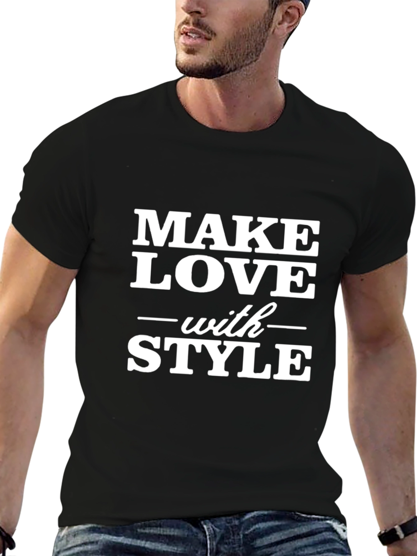 Make Love With Style Black Graphic Tee
