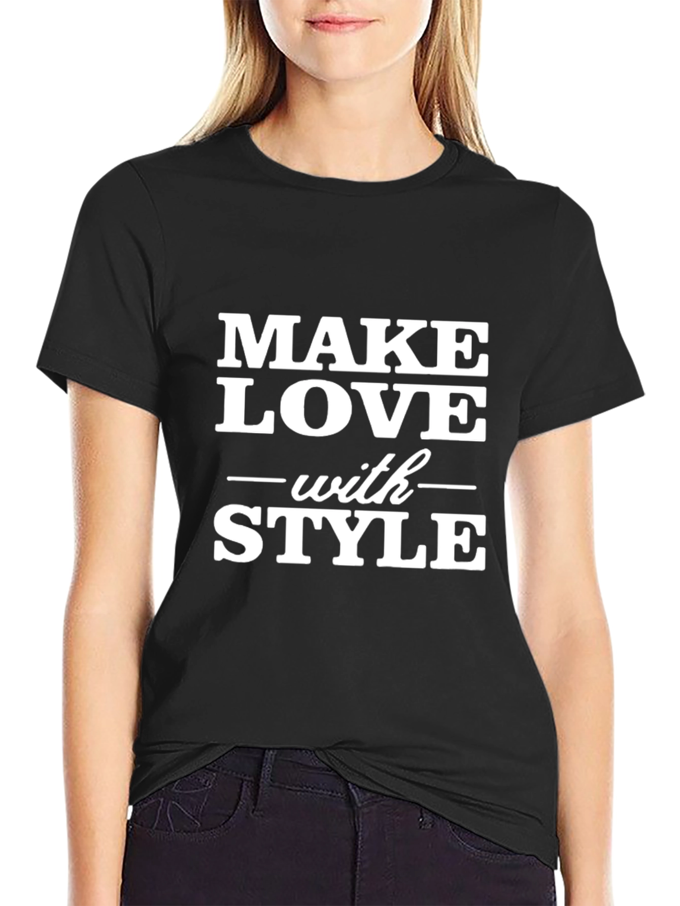 Make Love With Style Black Graphic Tee