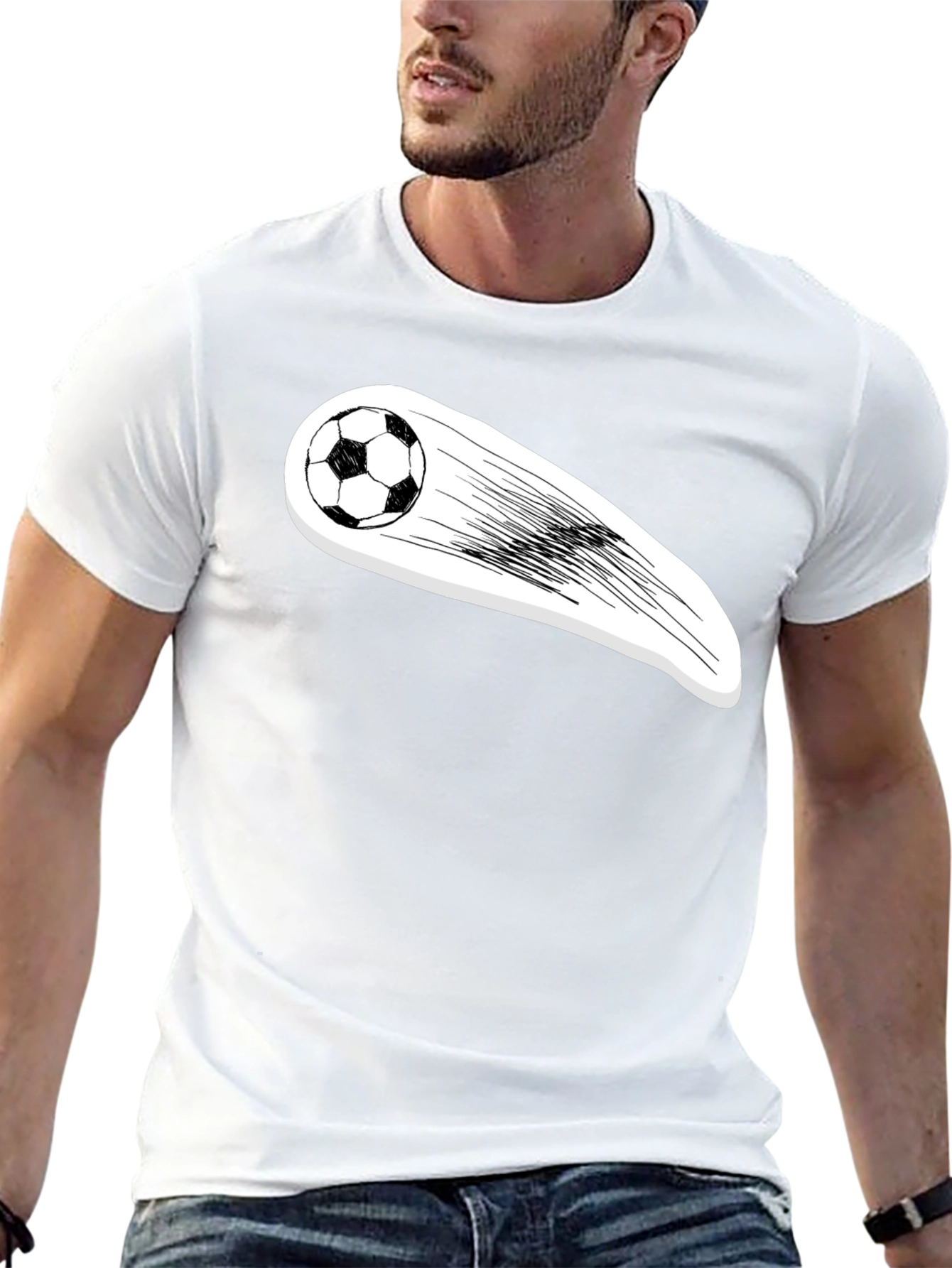 Soccer Ball Streaking Graphic Tee