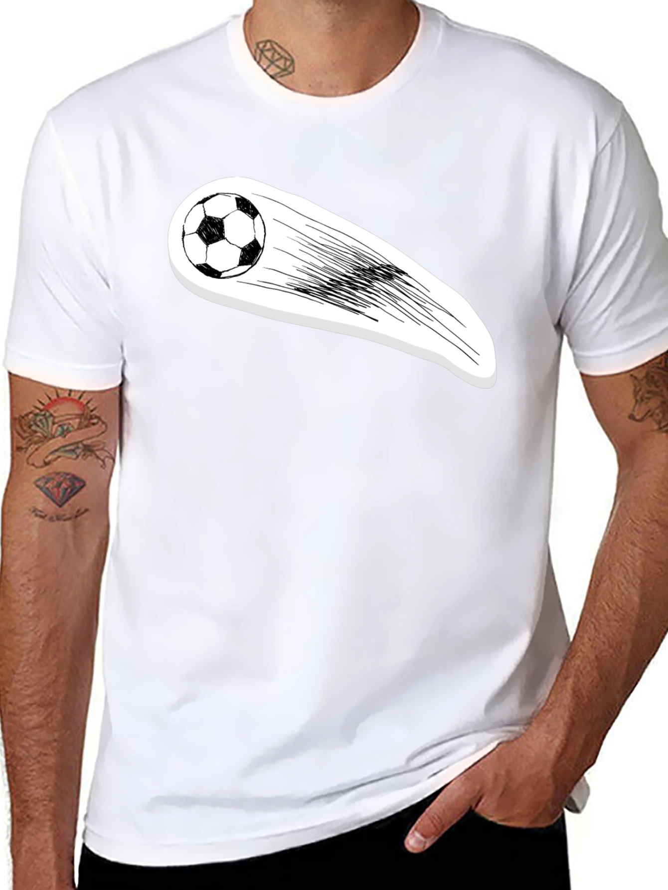 Soccer Ball Streaking Graphic Tee