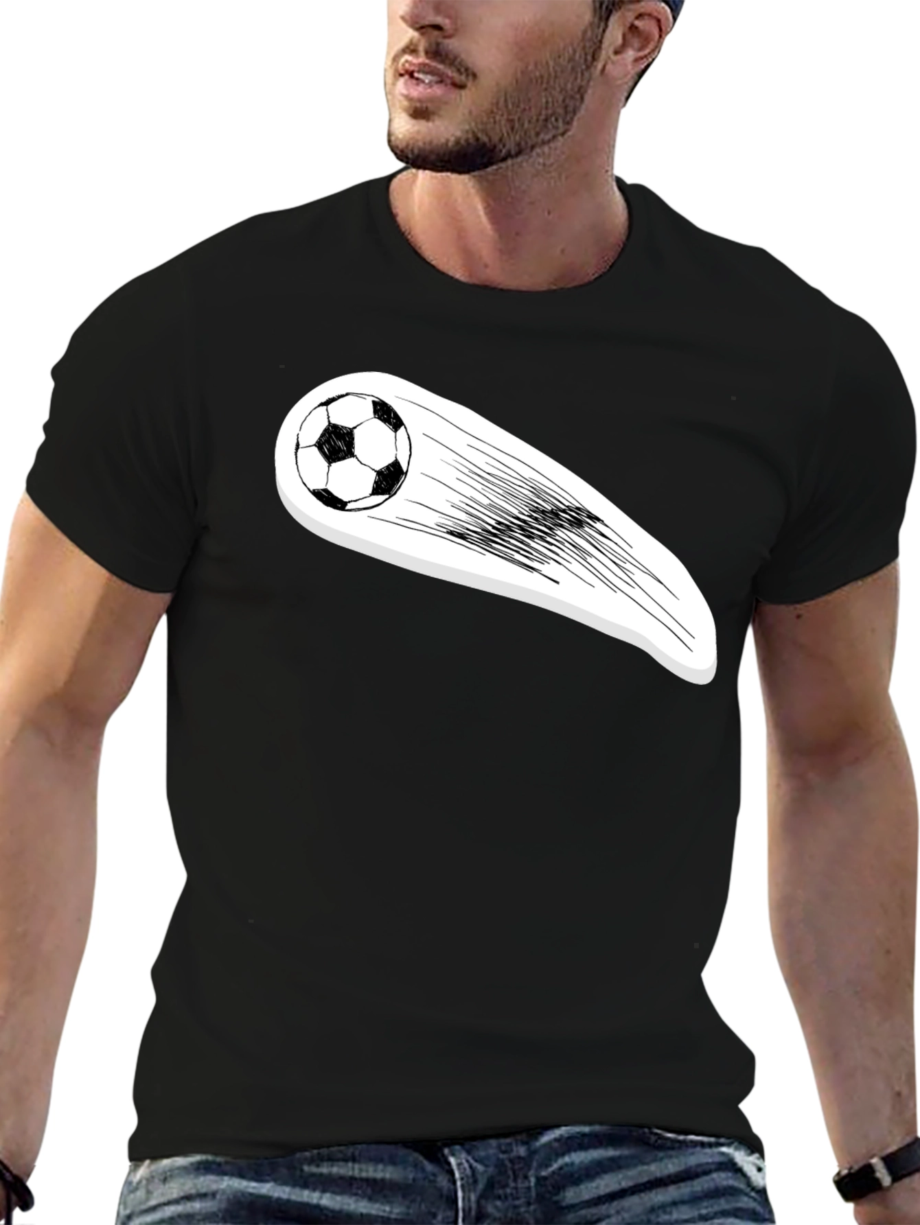 Soccer Ball Streaking Graphic Tee