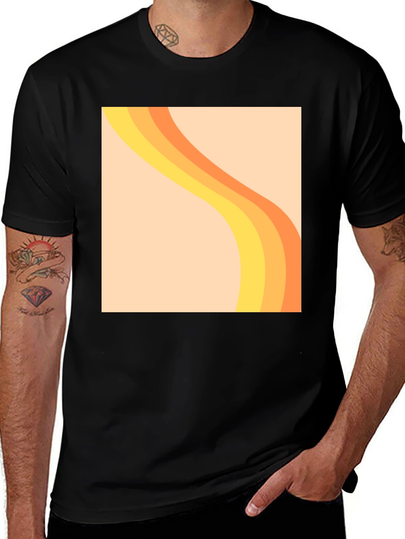 Retro Wave Graphic Tee - Black