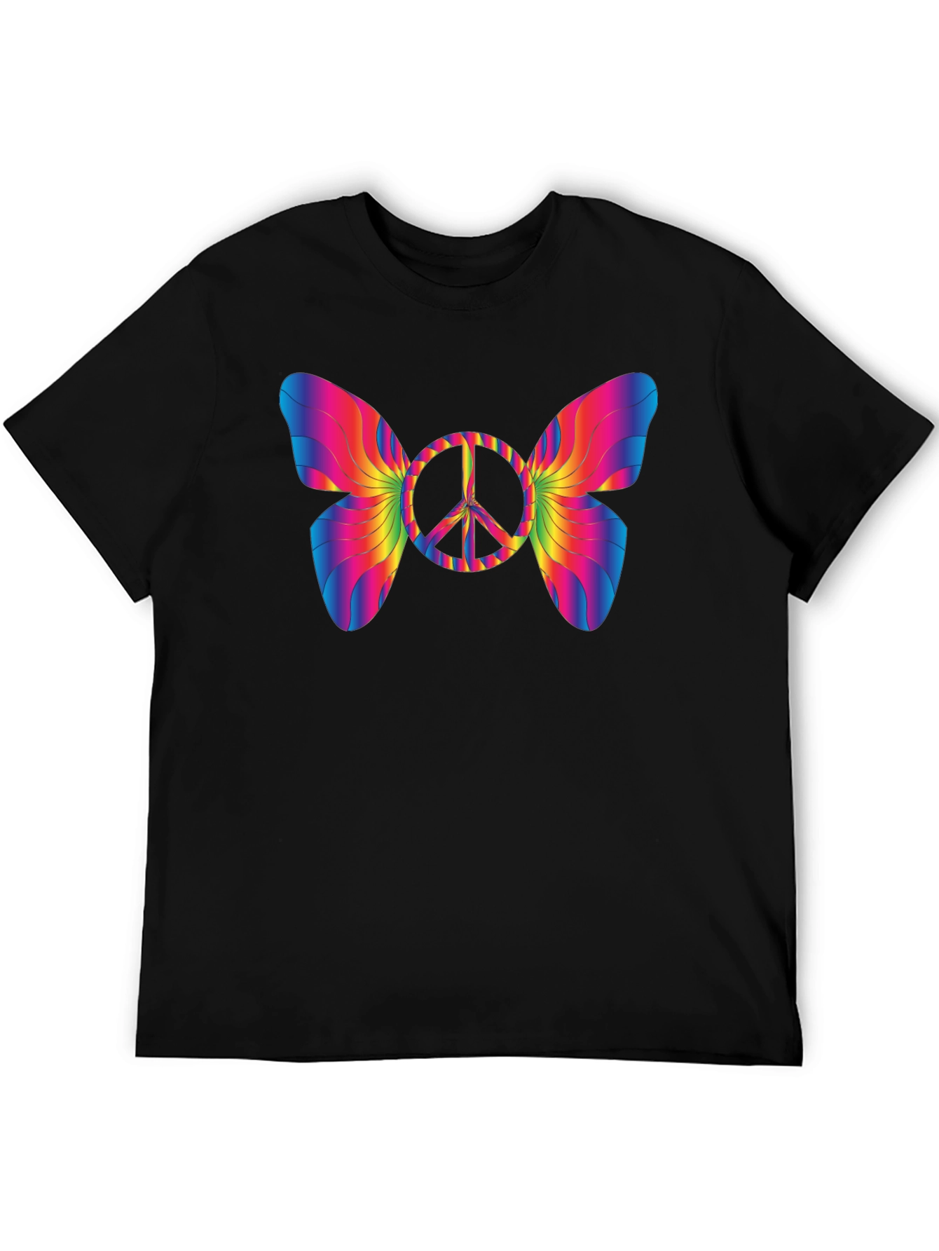 Peace Sign Butterfly Graphic T-Shirt