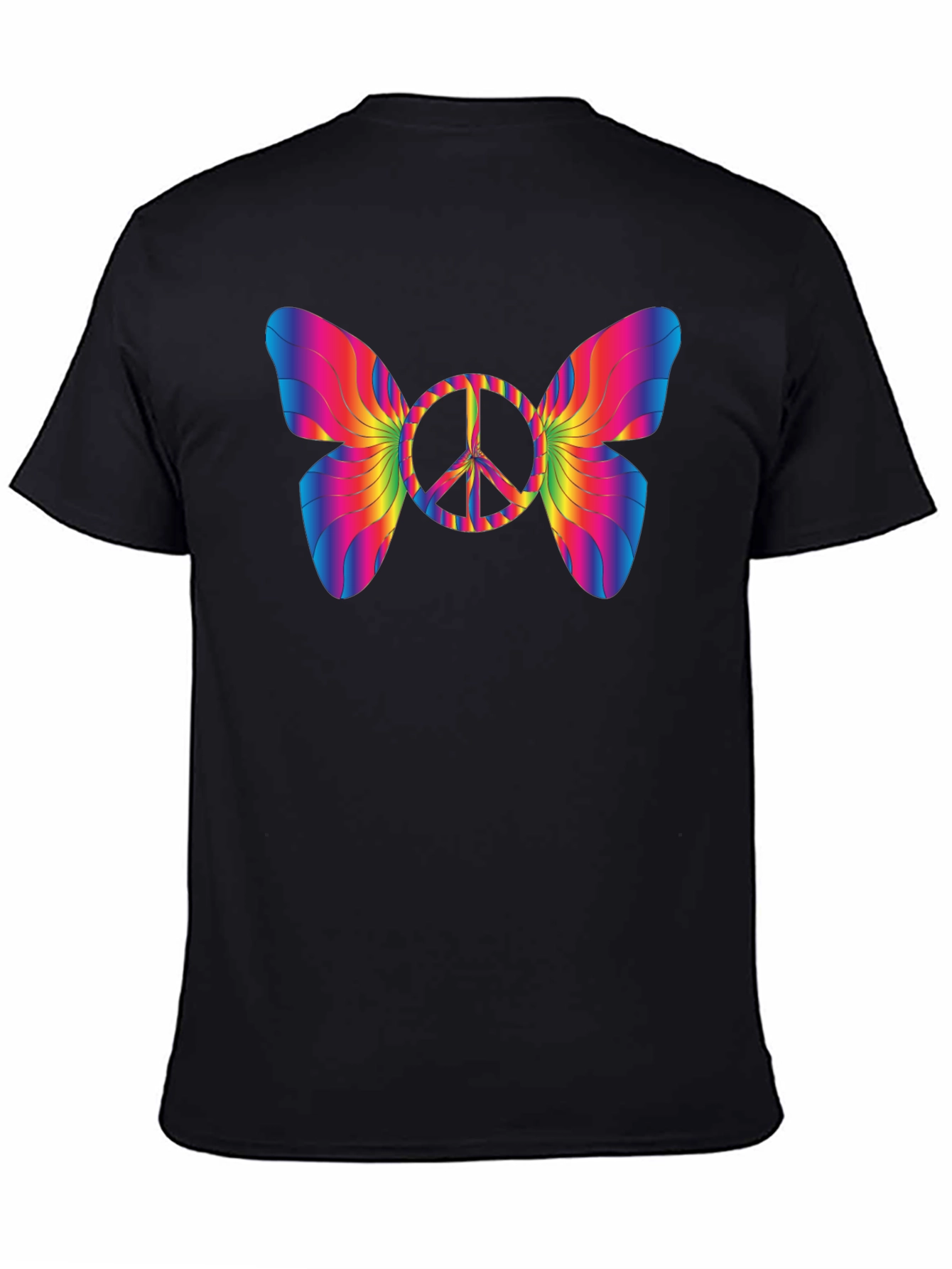 Peace Sign Butterfly Graphic T-Shirt