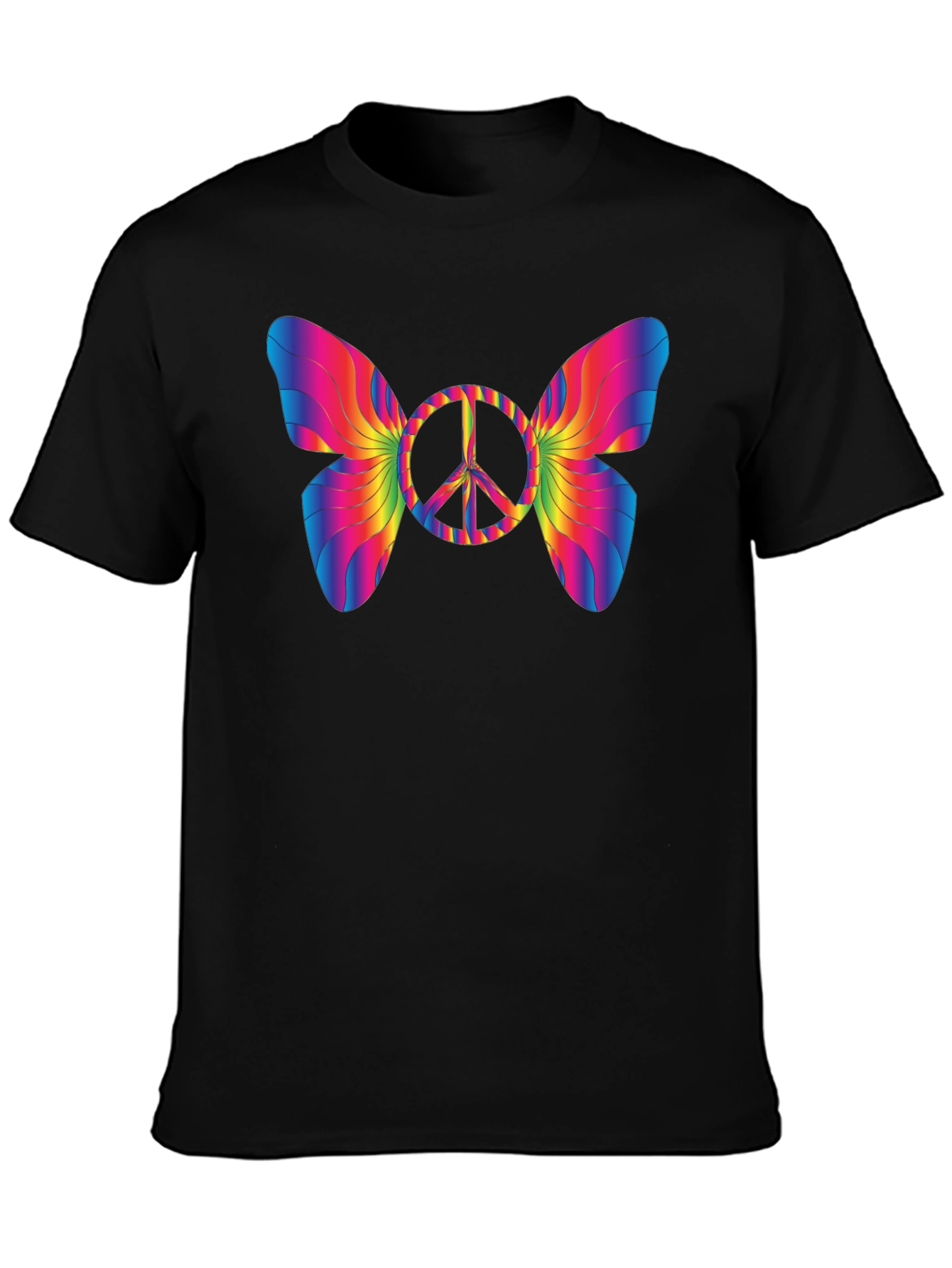 Peace Sign Butterfly Graphic T-Shirt