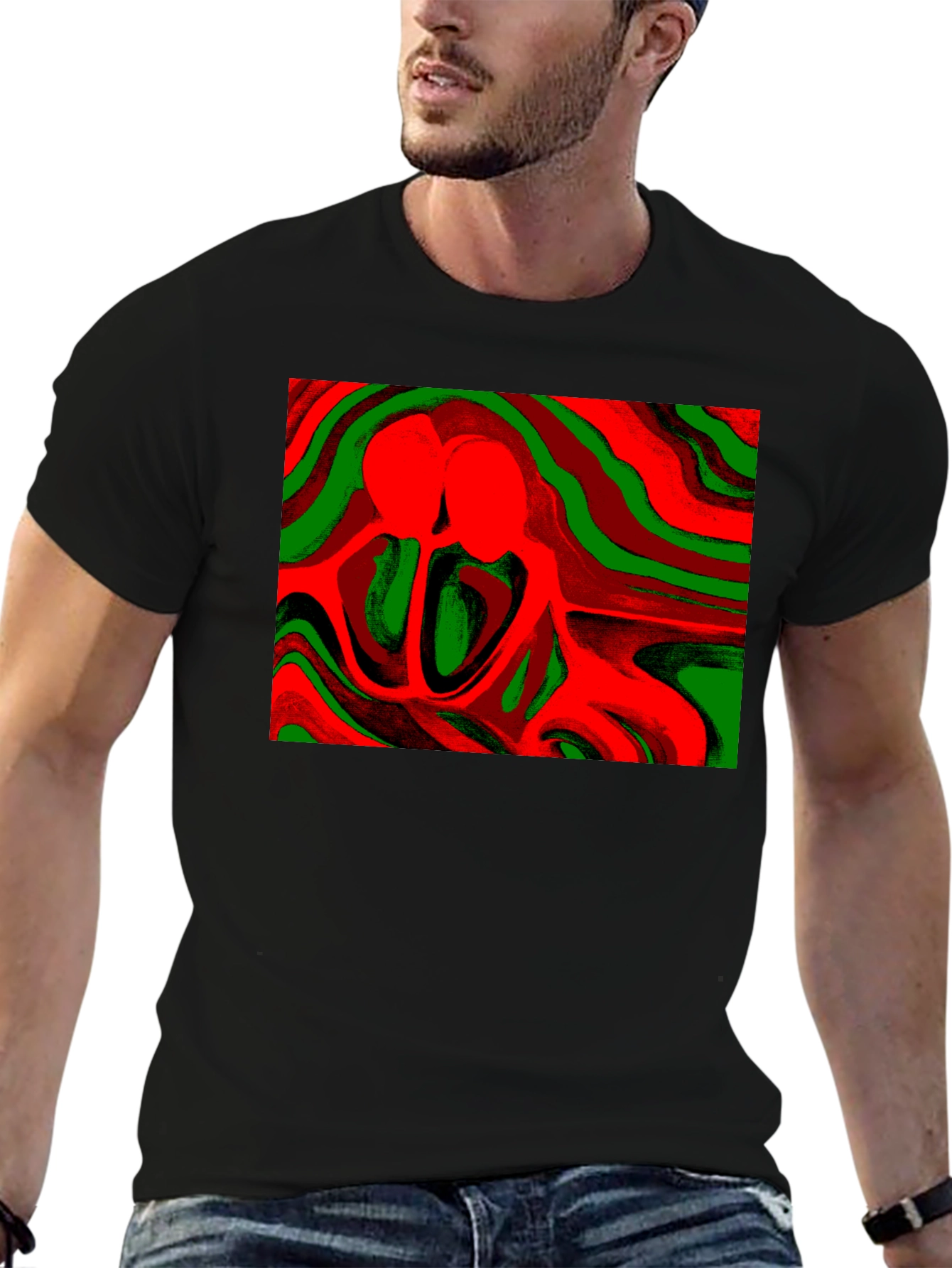 Abstract Lovers Graphic Tee - Stylish Comfort