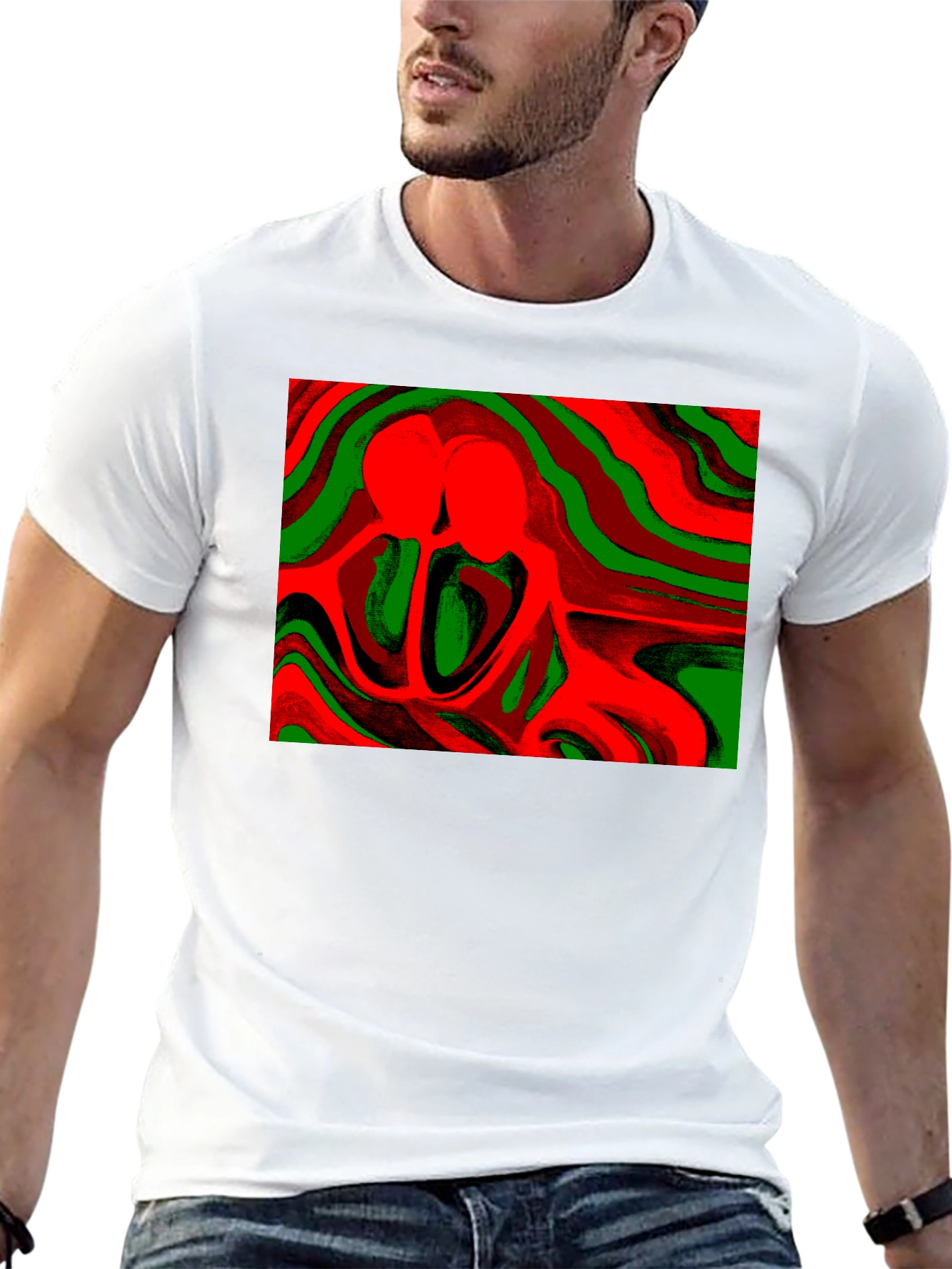 Abstract Lovers Graphic Tee - Stylish Comfort