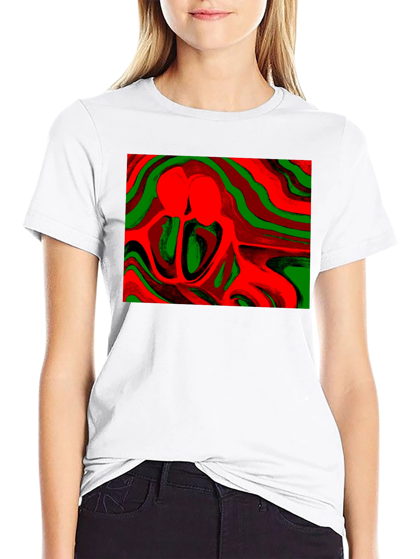 Abstract Lovers Graphic Tee - Stylish Comfort