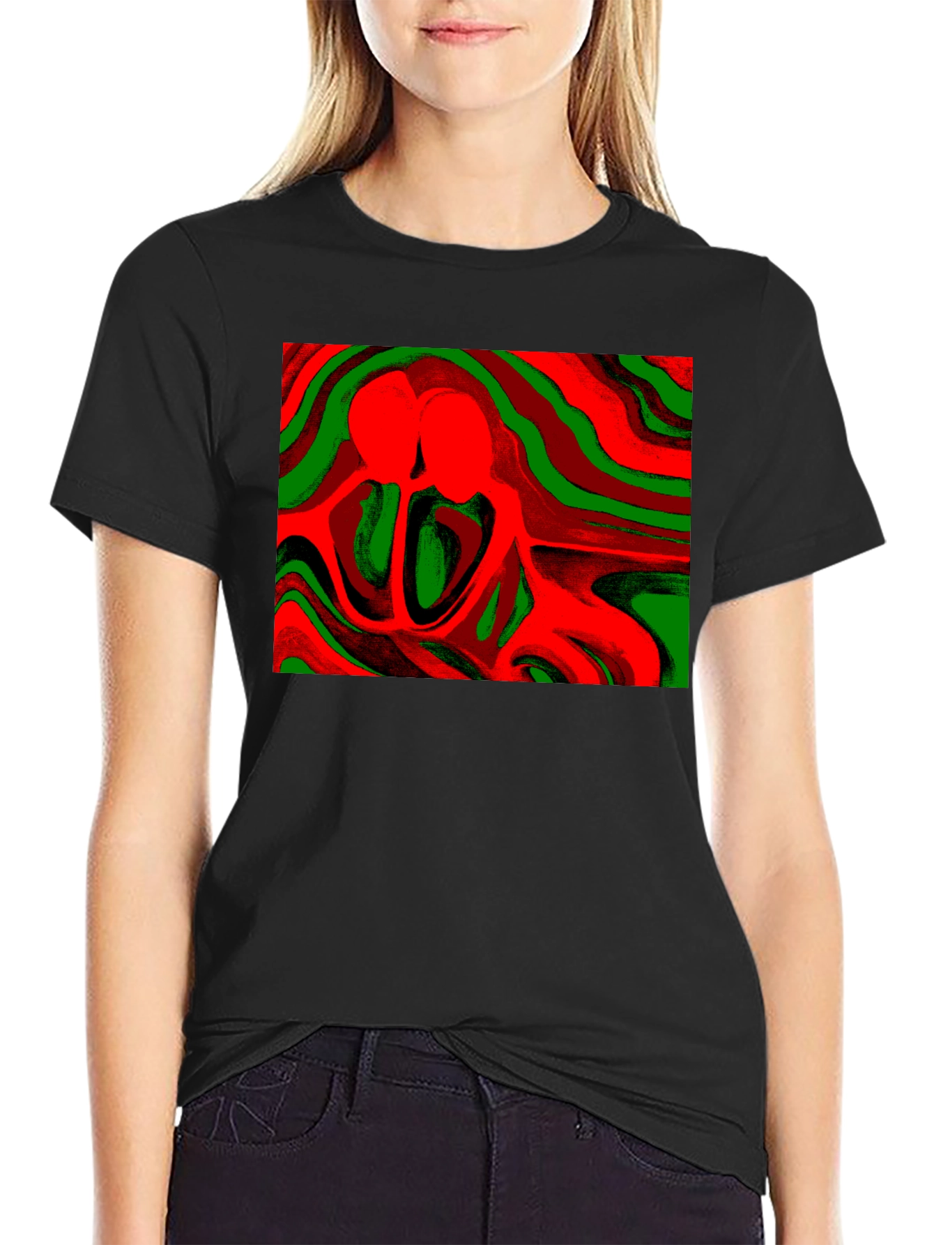 Abstract Lovers Graphic Tee - Stylish Comfort
