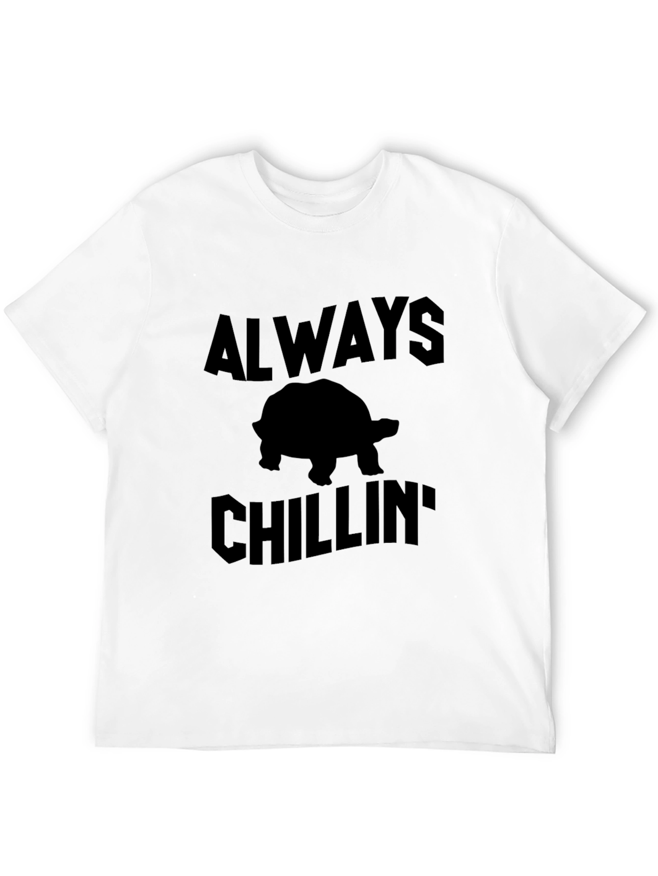 Always Chillin Turtle Black Graphic T-Shirt