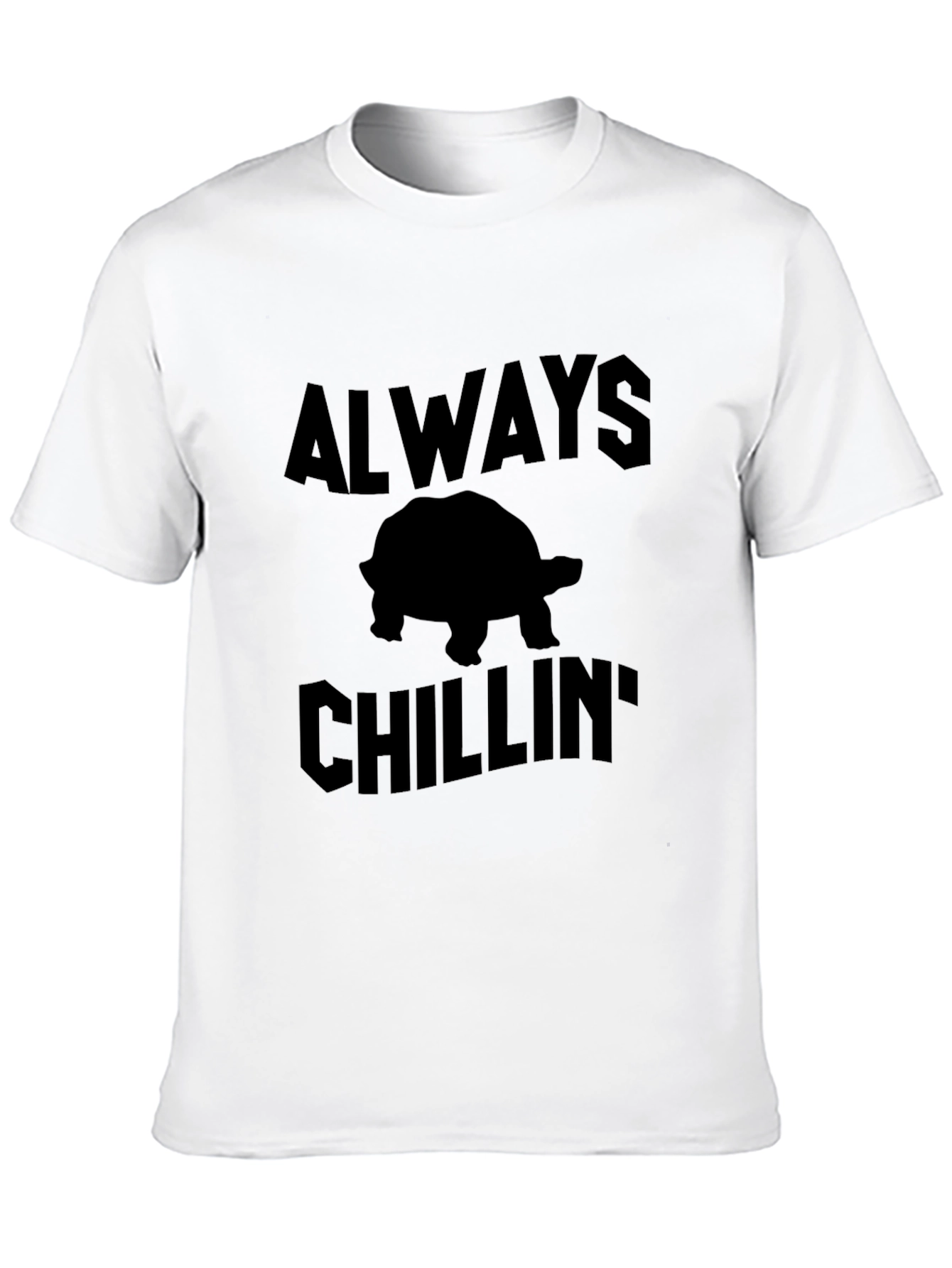 Always Chillin Turtle Black Graphic T-Shirt