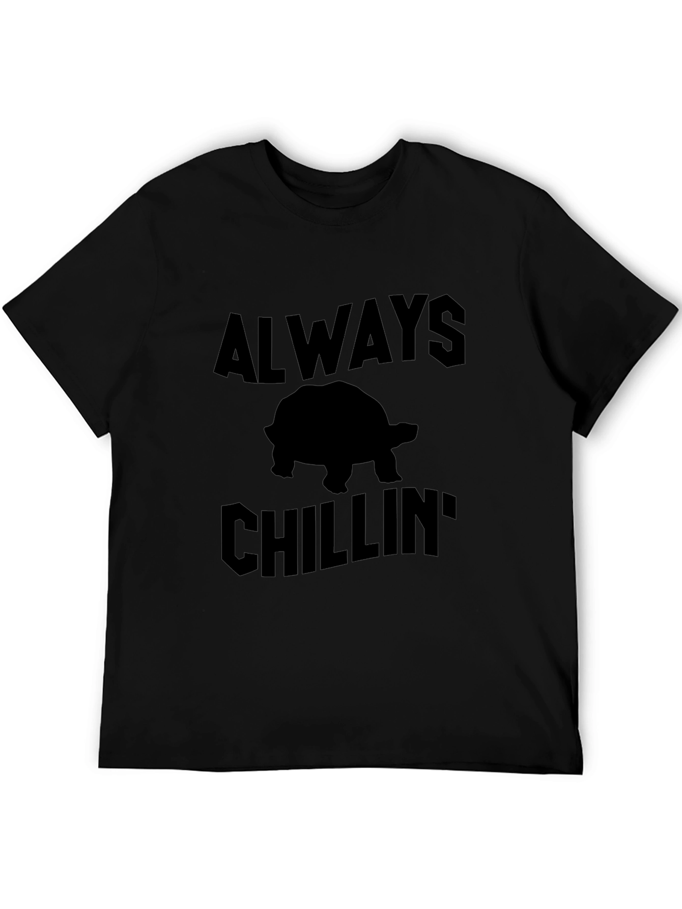 Always Chillin Turtle Black Graphic T-Shirt