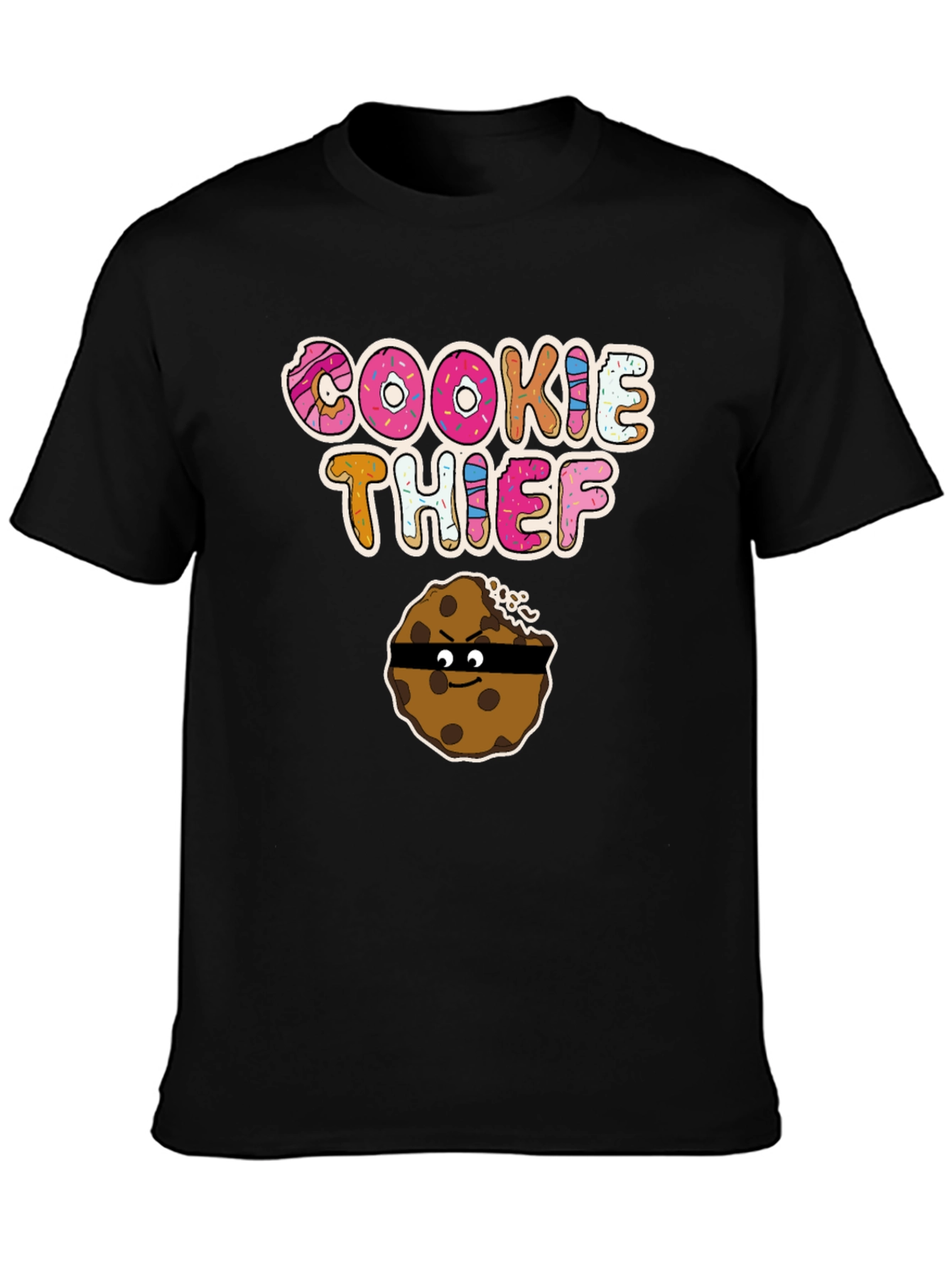 Cookie Thief Graphic Tee - Funny Cartoon Cookie Shirt