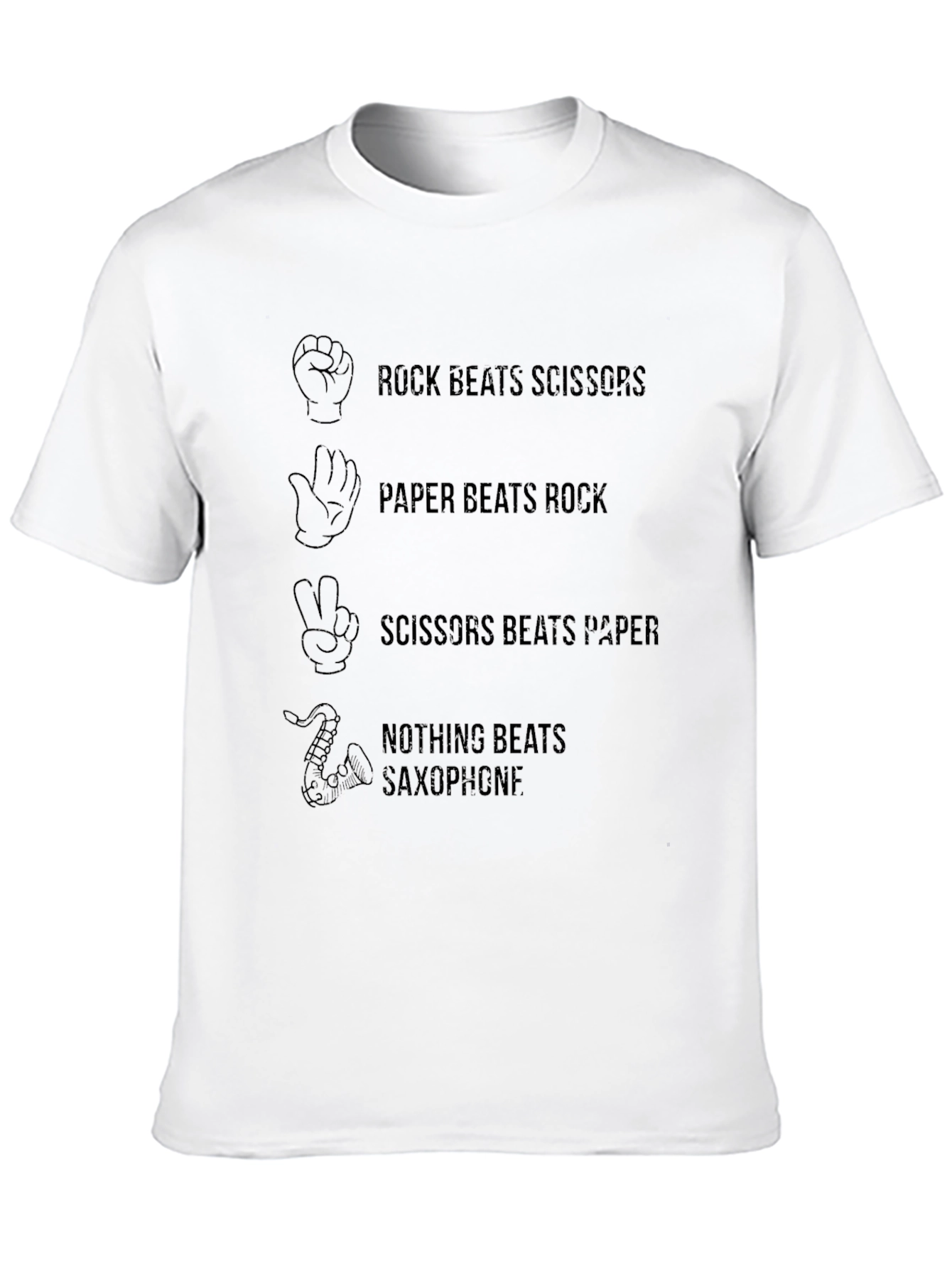 Rock Paper Scissors Saxophone Funny T-Shirt