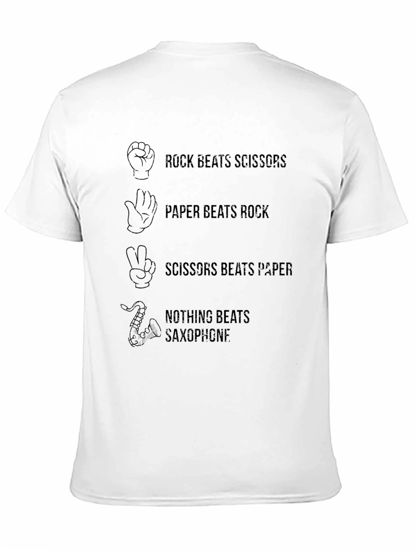 Rock Paper Scissors Saxophone Funny T-Shirt