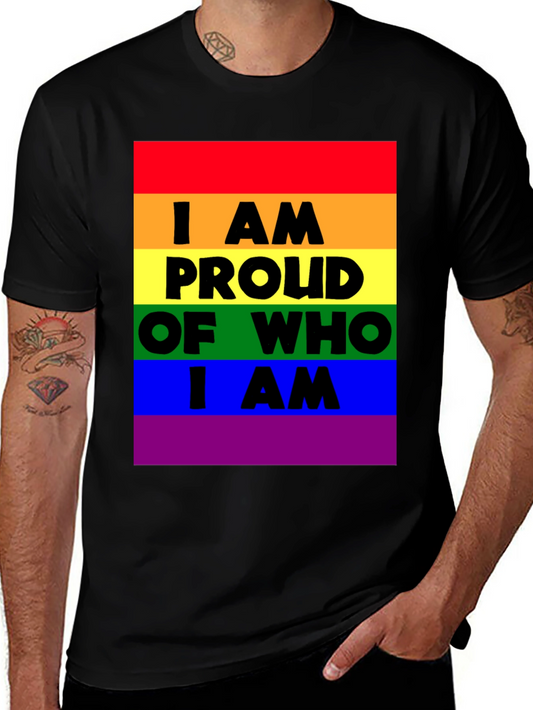 Pride Rainbow T-Shirt - I AM Proud Of Who I AM