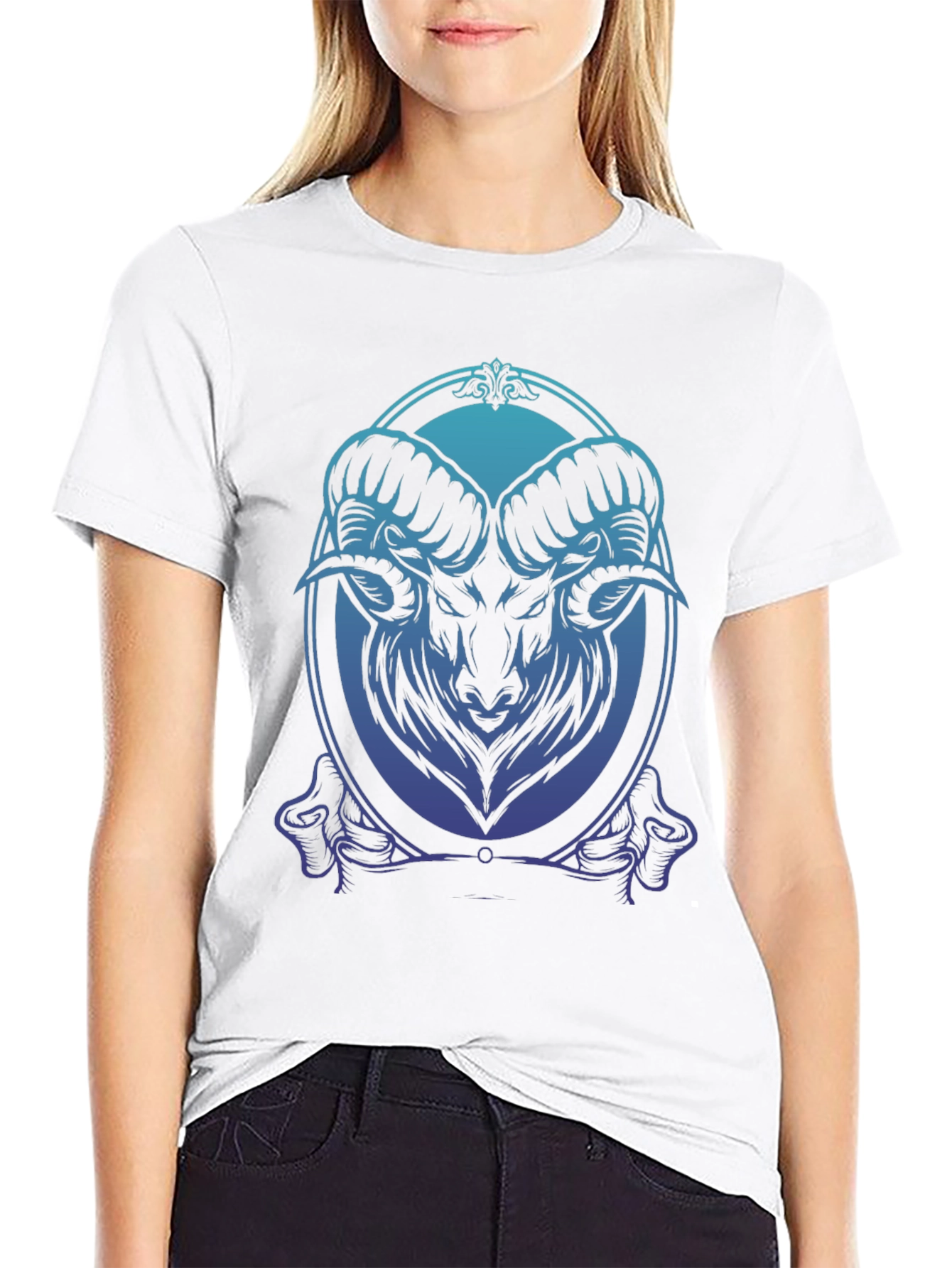 Ram Graphic Tee - Gradient Blue Black