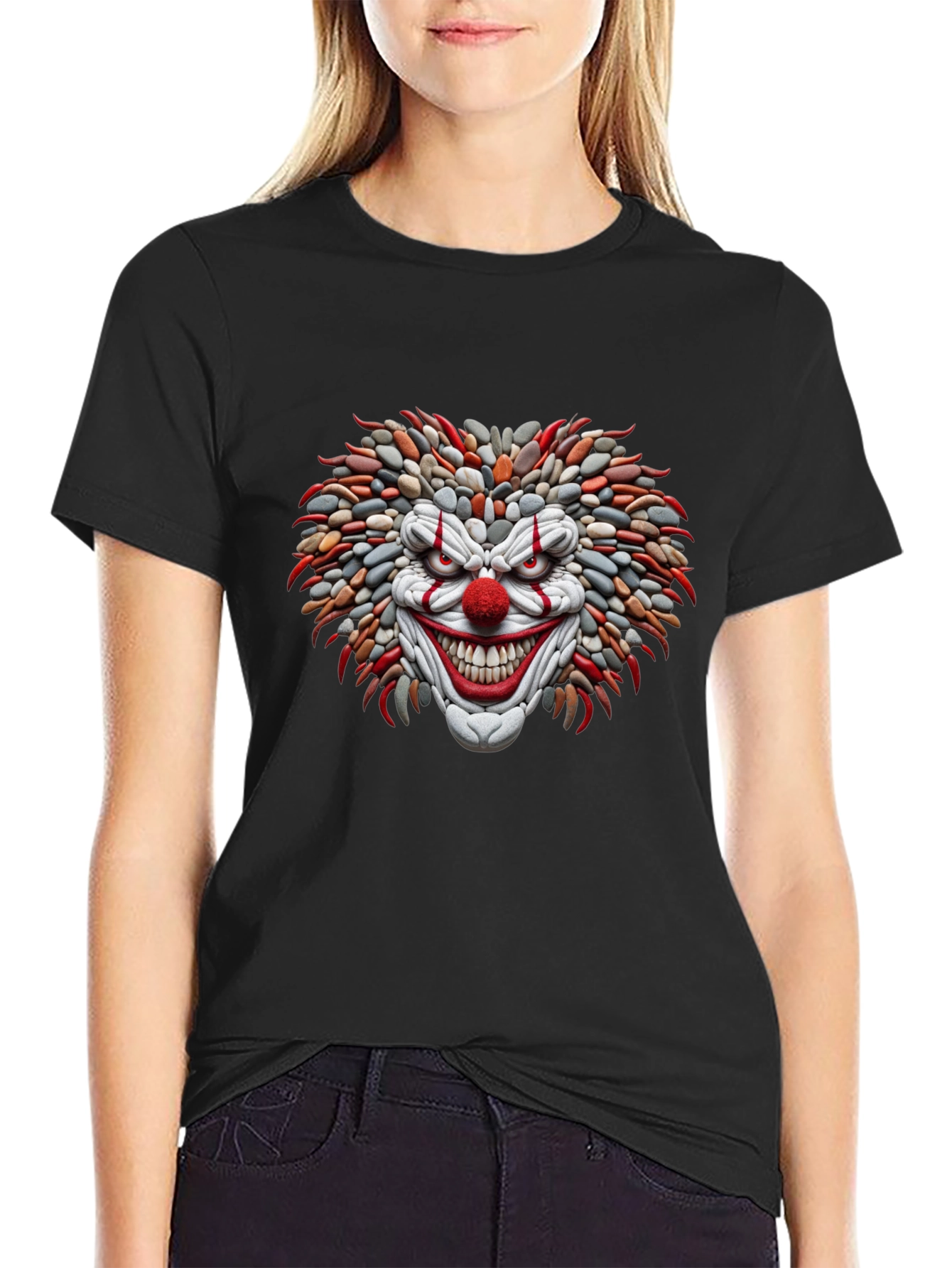 Mens Black Clown Graphic Tee
