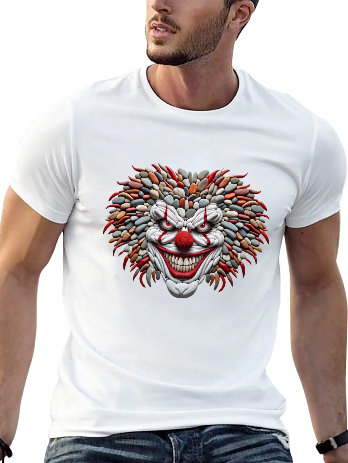 Mens Black Clown Graphic Tee