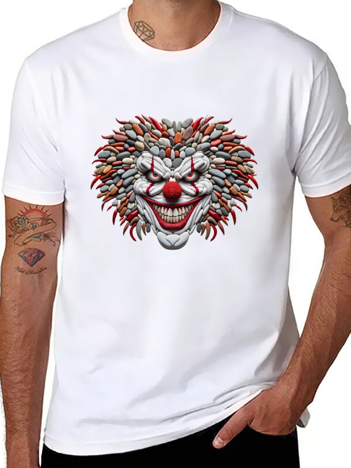 Mens Black Clown Graphic Tee