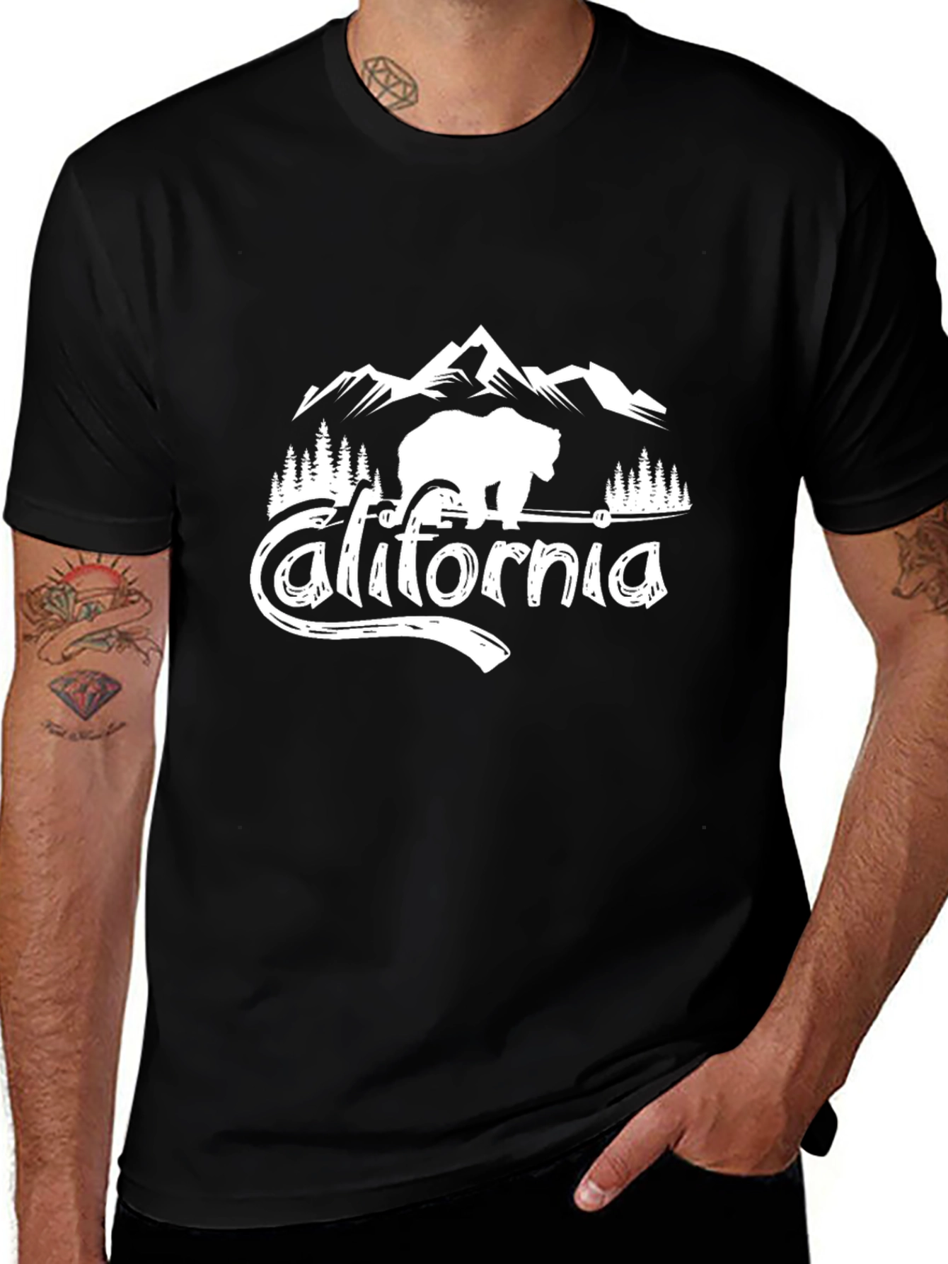 California Bear Mountain Graphic Tee - Black