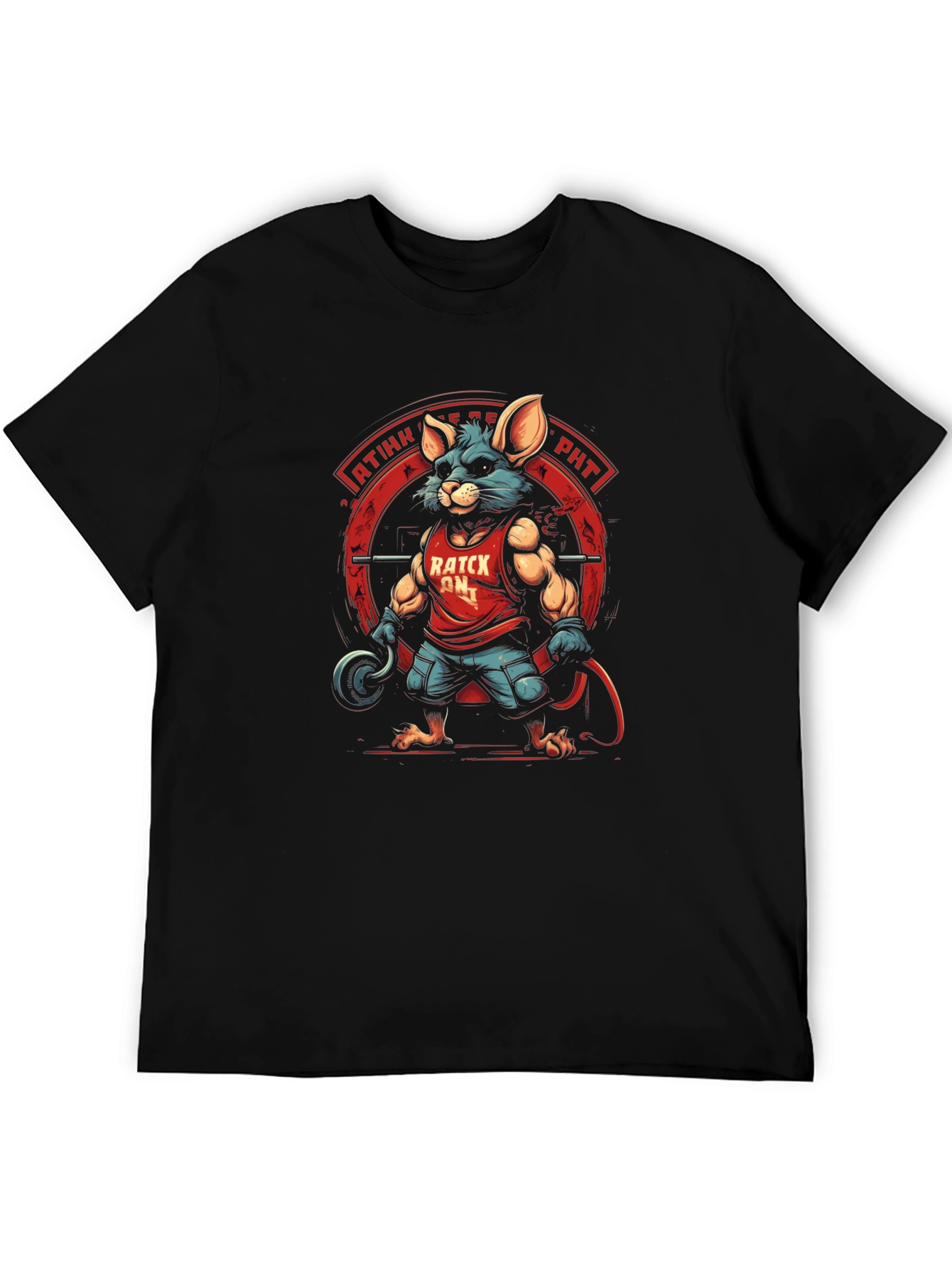 Ratck On! Black Graphic Tee - Fitness Mouse