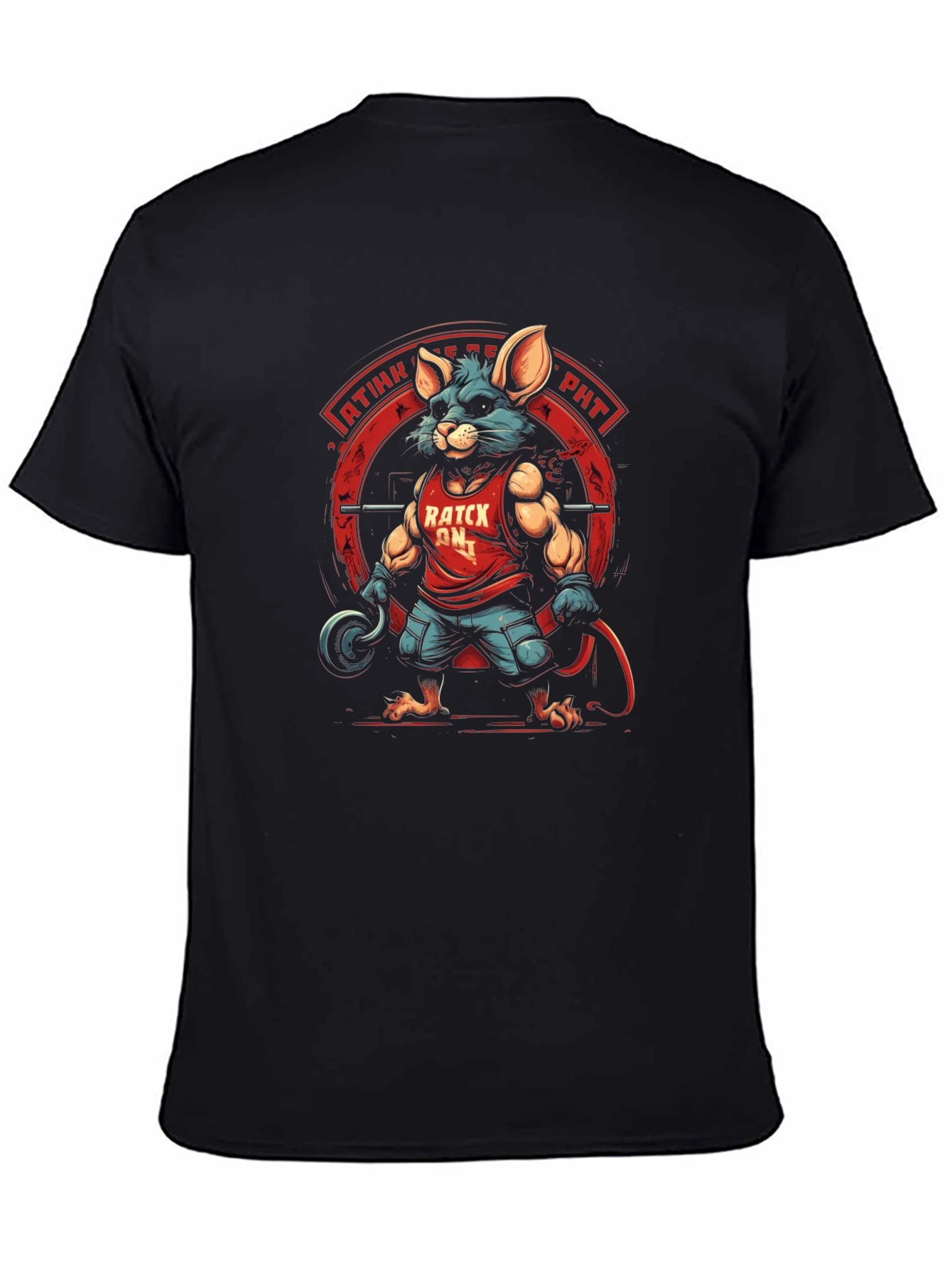 Ratck On! Black Graphic Tee - Fitness Mouse