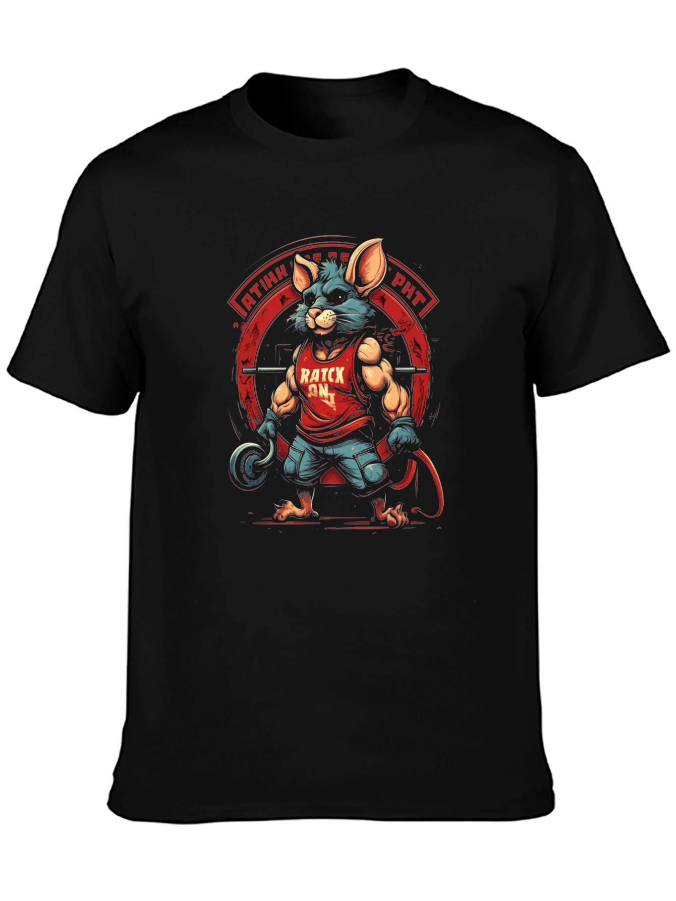 Ratck On! Black Graphic Tee - Fitness Mouse