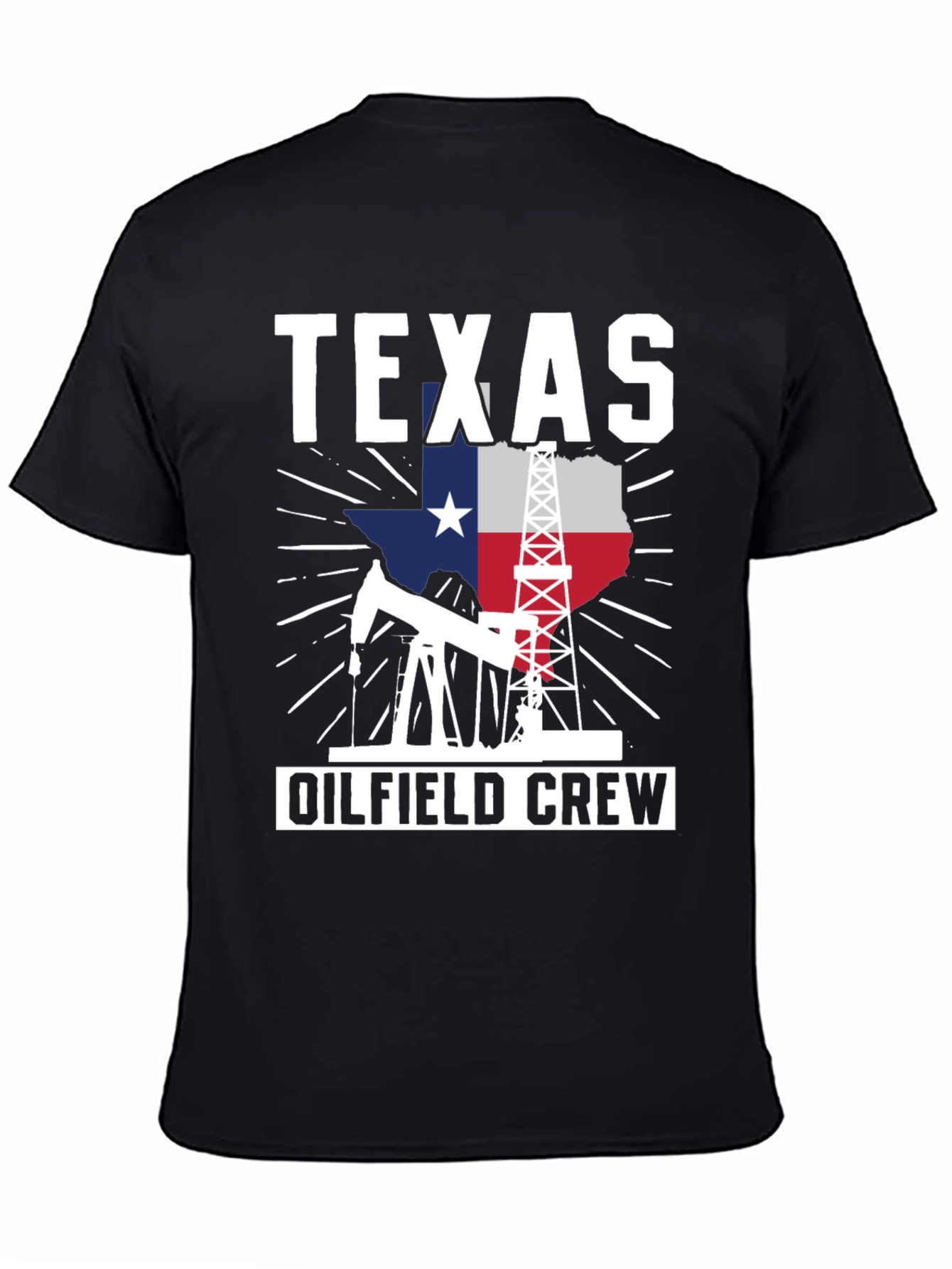 Texas Oilfield Crew Graphic Tee - Black Cotton Shirt