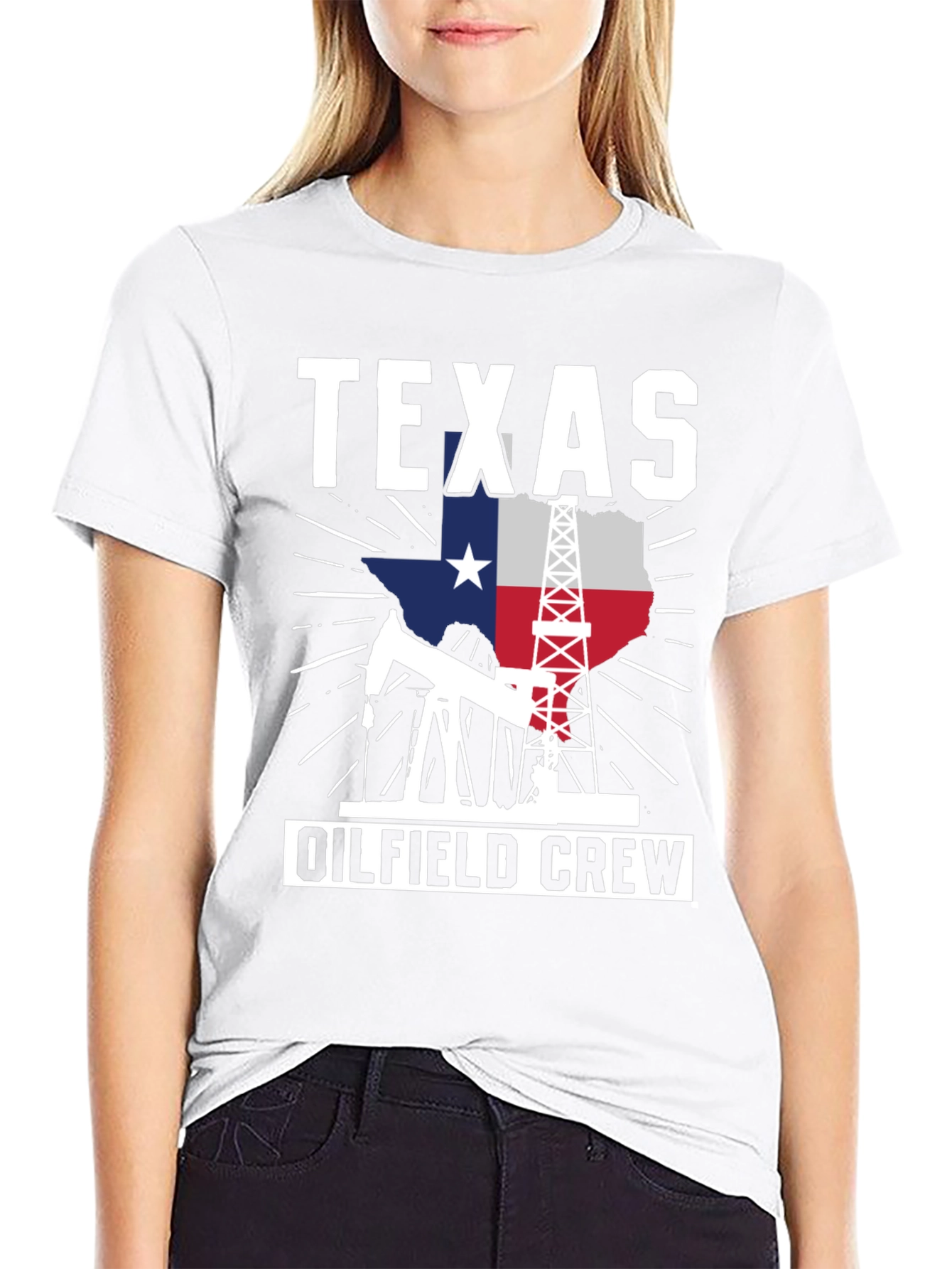 Texas Oilfield Crew Graphic Tee - Black Cotton Shirt